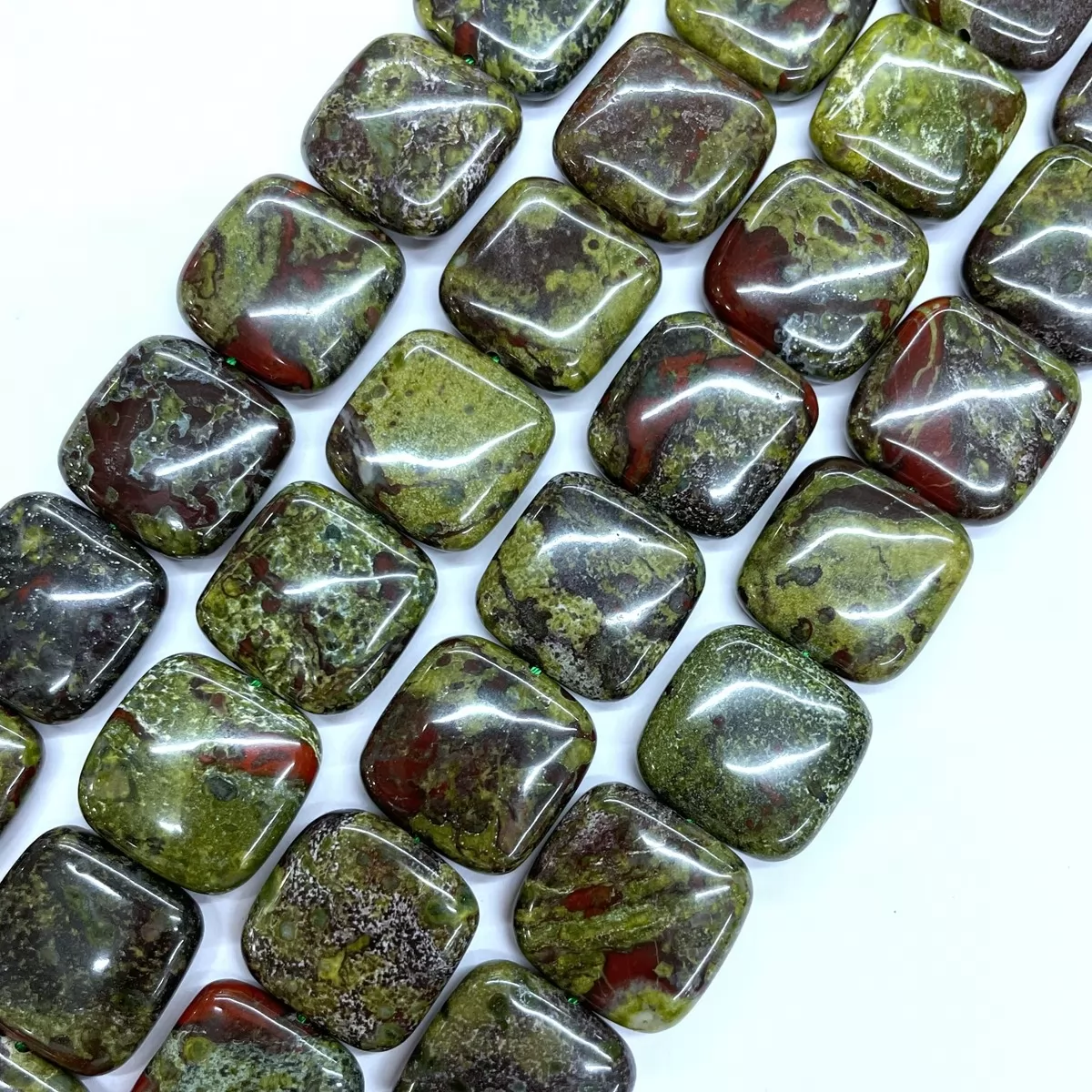 Dragon Blood Jasper, Square, 20mm, Approx 380mm