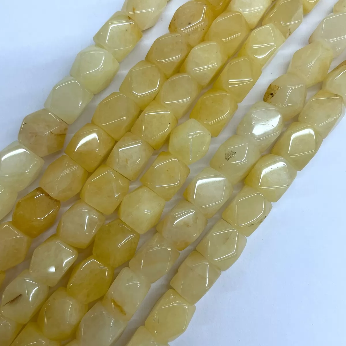 Yellow Calcite, Faceted Nuggets, 9x11mm, Approx 380mm