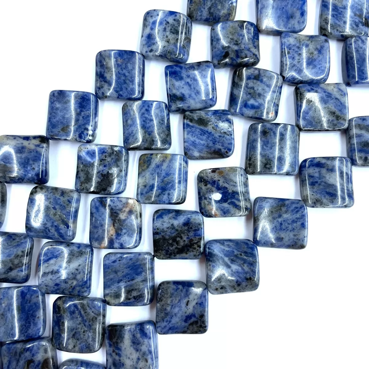 Sodalite, Twisted Rhombus Square, 15mm, Approx 380mm