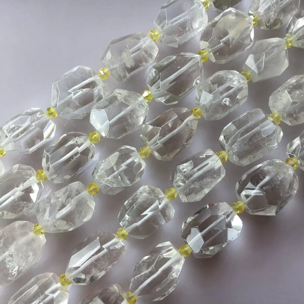 Crystal Quartz, Hard Faceted Nuggets, Approx 15-22mm, Approx 380mm