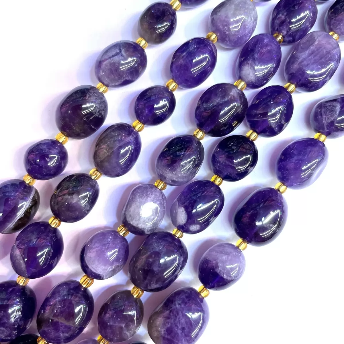 Amethyst, Plain Nuggets, Approx 10x15mm, Approx 380mm