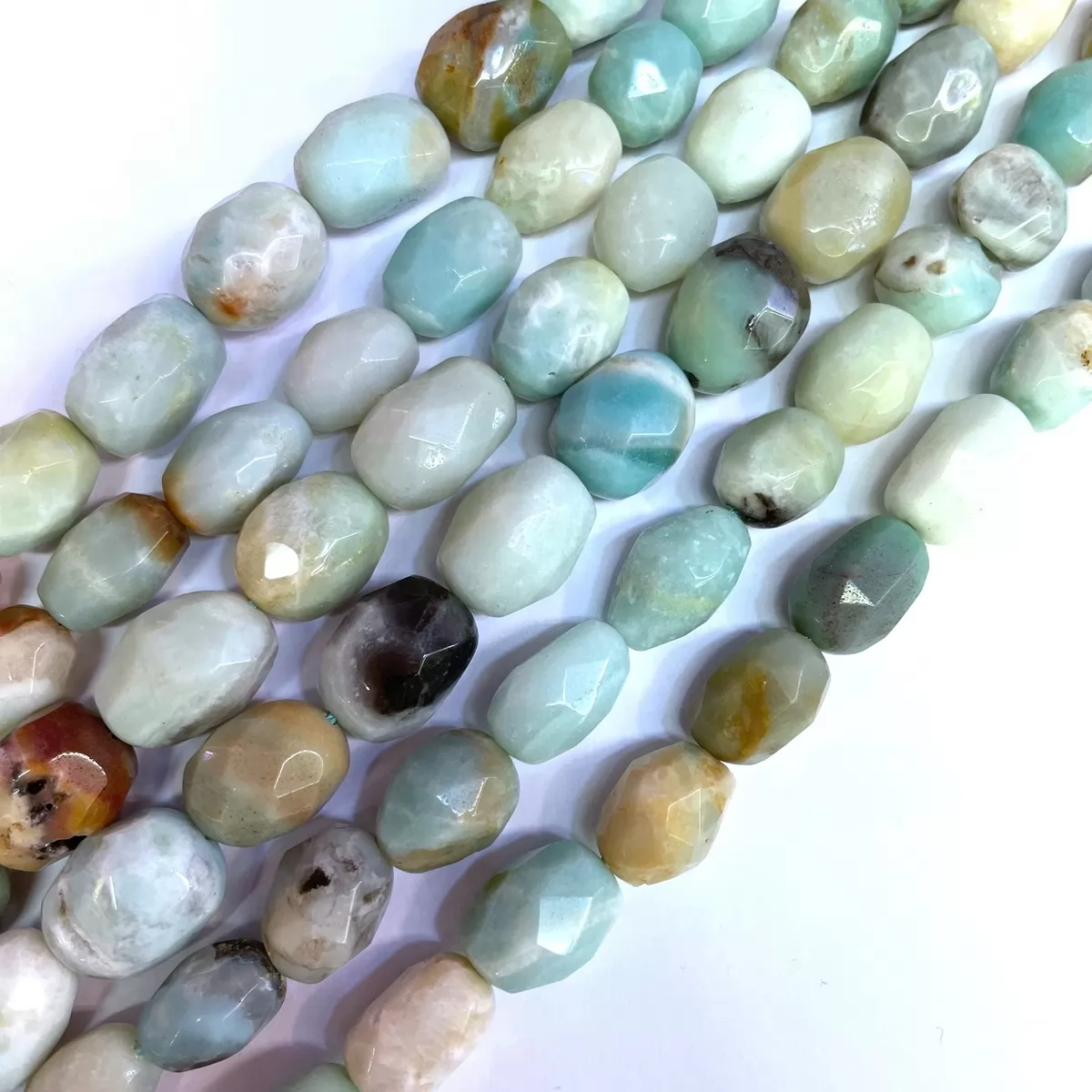 Multicolor Amazonite, Soft Faceted Nuggets, Approx 12-18mm, Approx 380mm