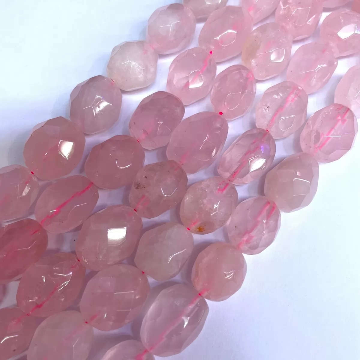 Rose Quartz, Soft Faceted Nuggets, Approx 12-18mm, Approx 380mm