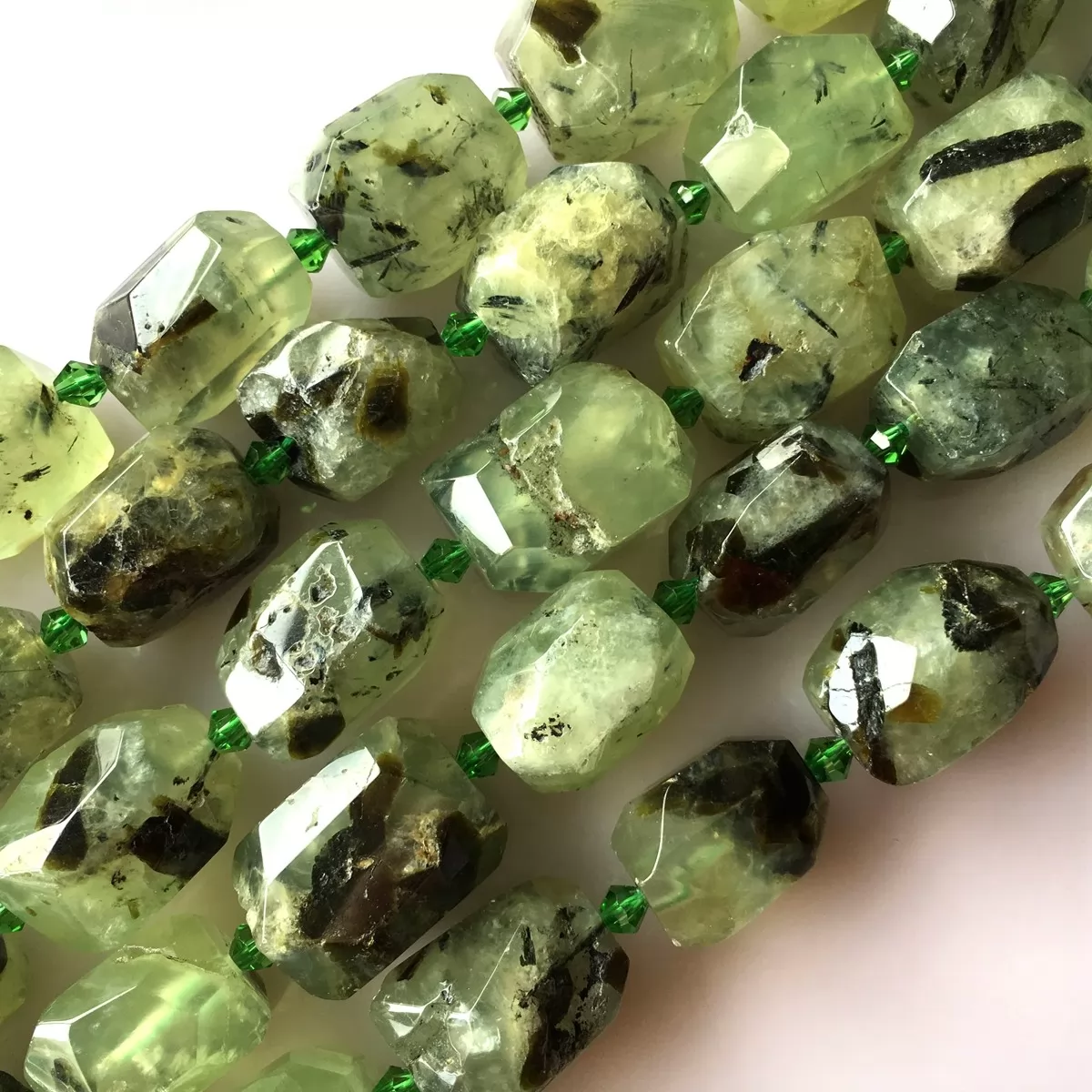 Prehnite, Hard Faceted Nuggets, Approx 15-22mm, Approx 380mm