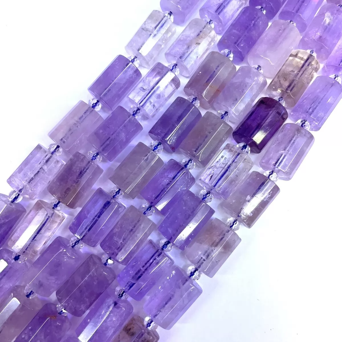 Light Amethyst, Faceted Tube, Approx 10x14mm, Approx 380mm