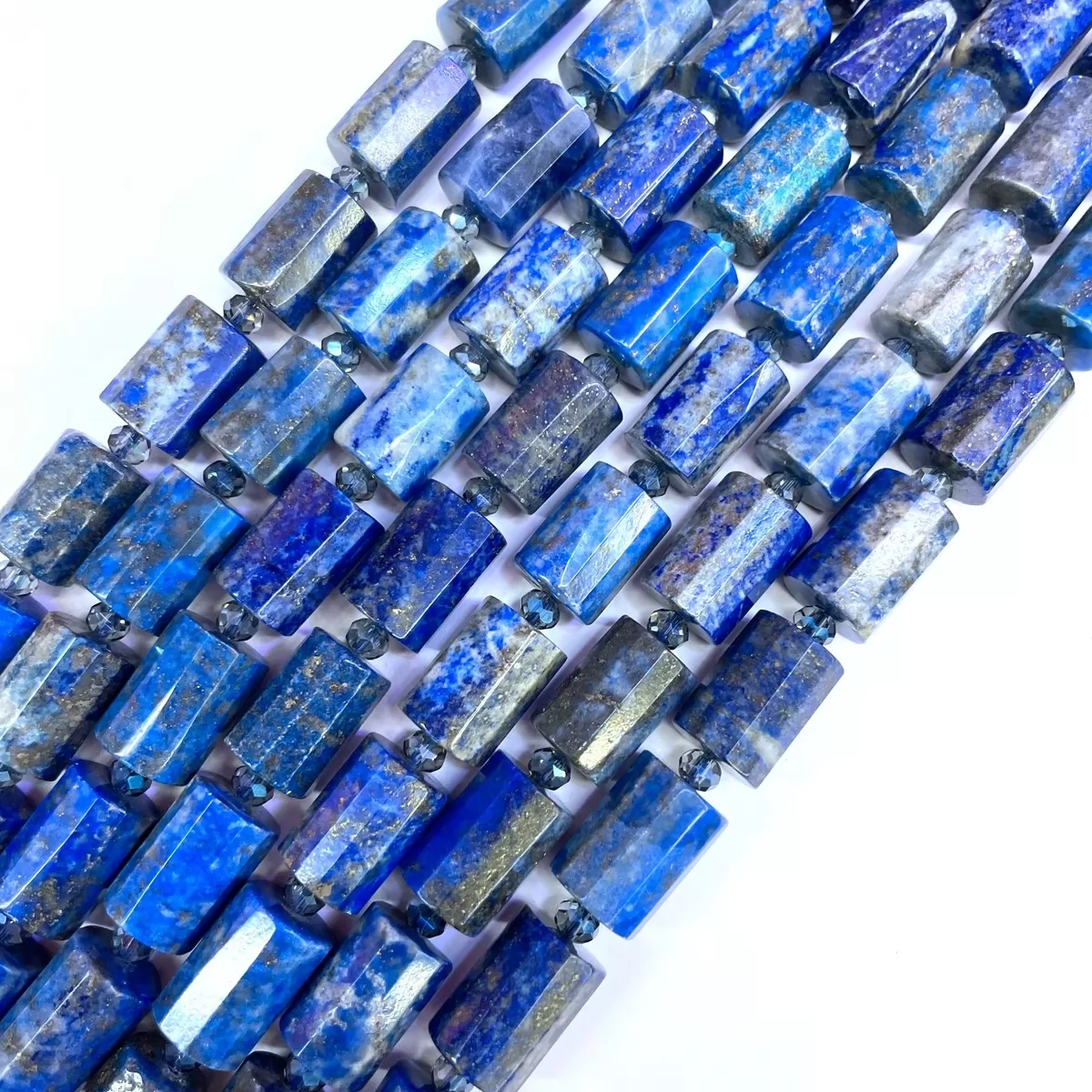 Lapis, Faceted Tube, Approx 10x14mm, Approx 380mm