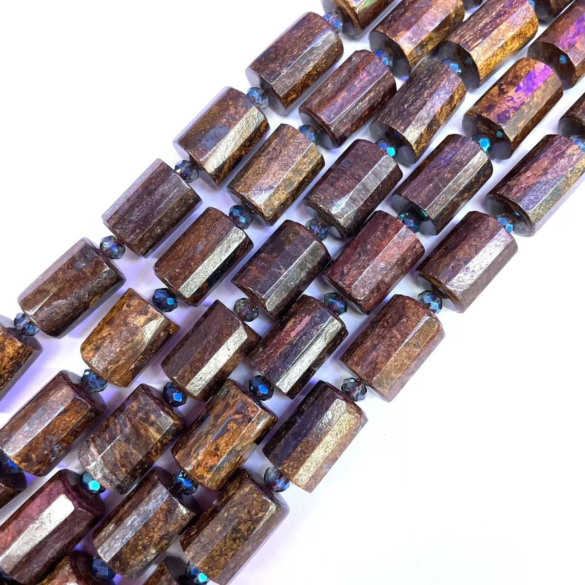 Bronzite, Faceted Tube, Approx 10x14mm, Approx 380mm