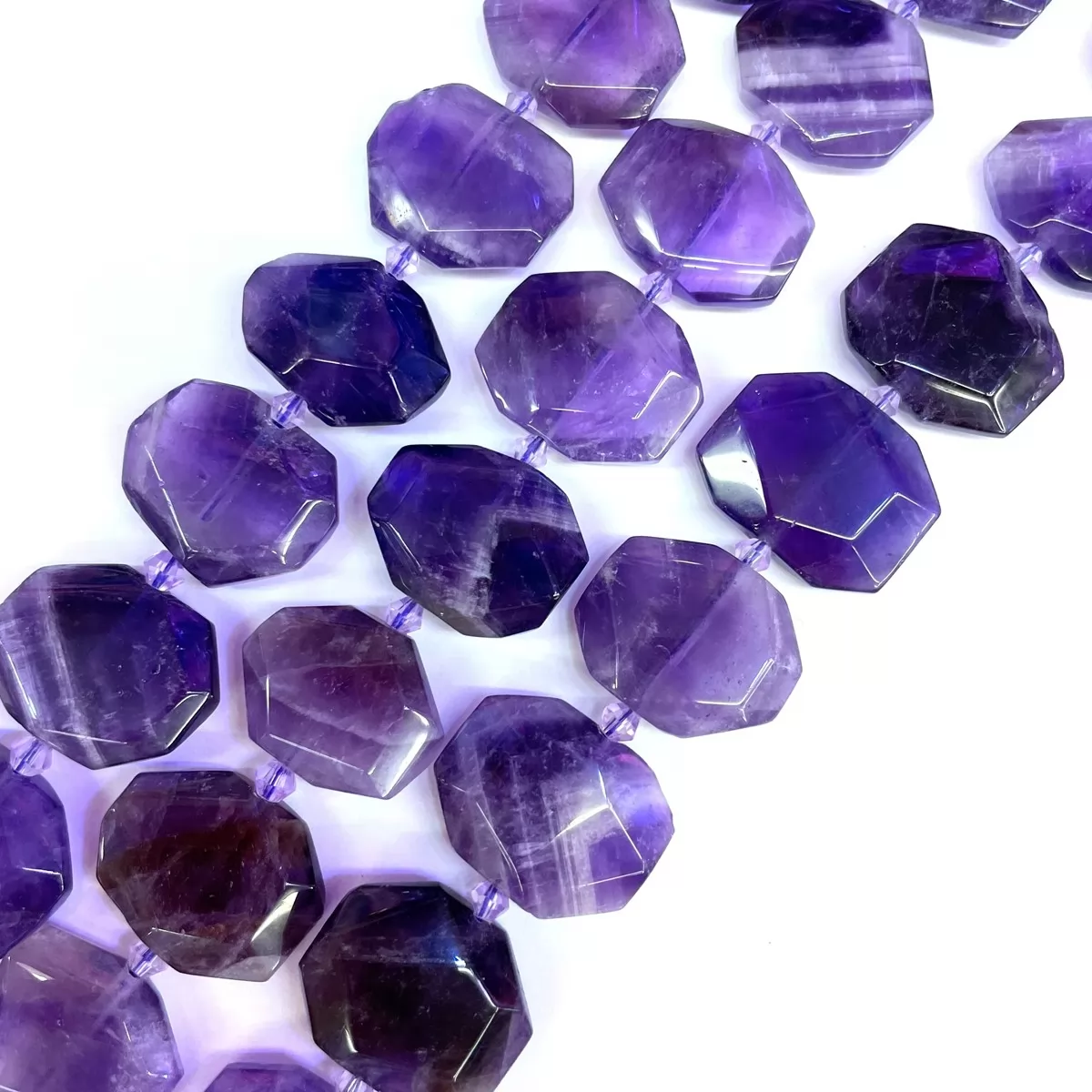 Dark Amethyst, Side Drilled Rectangle, Approx 20x25x8mm, Approx 380mm