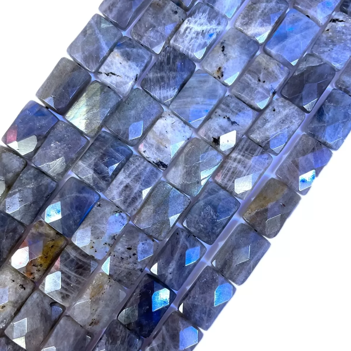 Labradorite, Faceted Rectangle, Approx 10x14mm,13x18mm, Approx 380mm