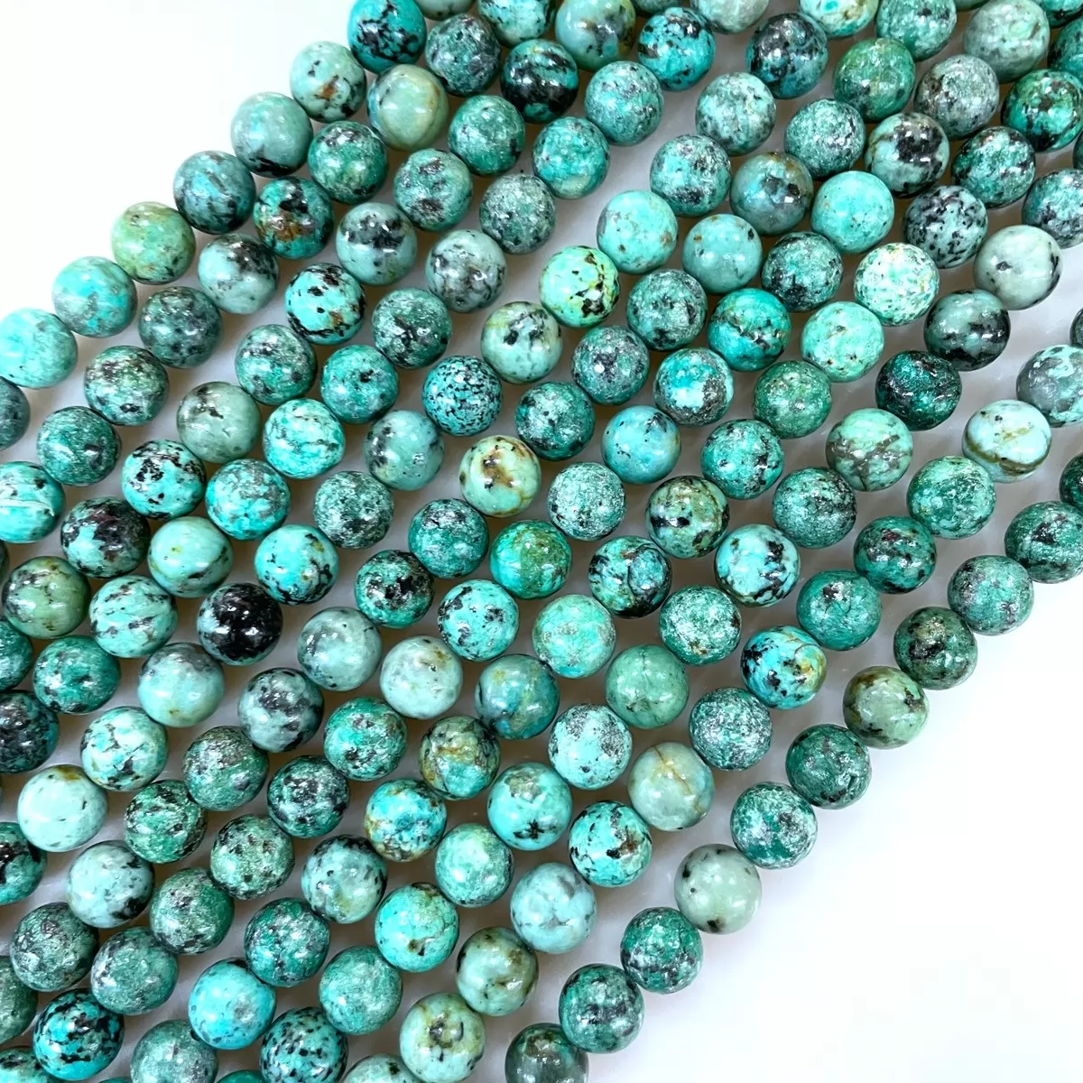 African Turquoise AA, Plain Round, Approx 4mm-12mm, Approx 380mm
