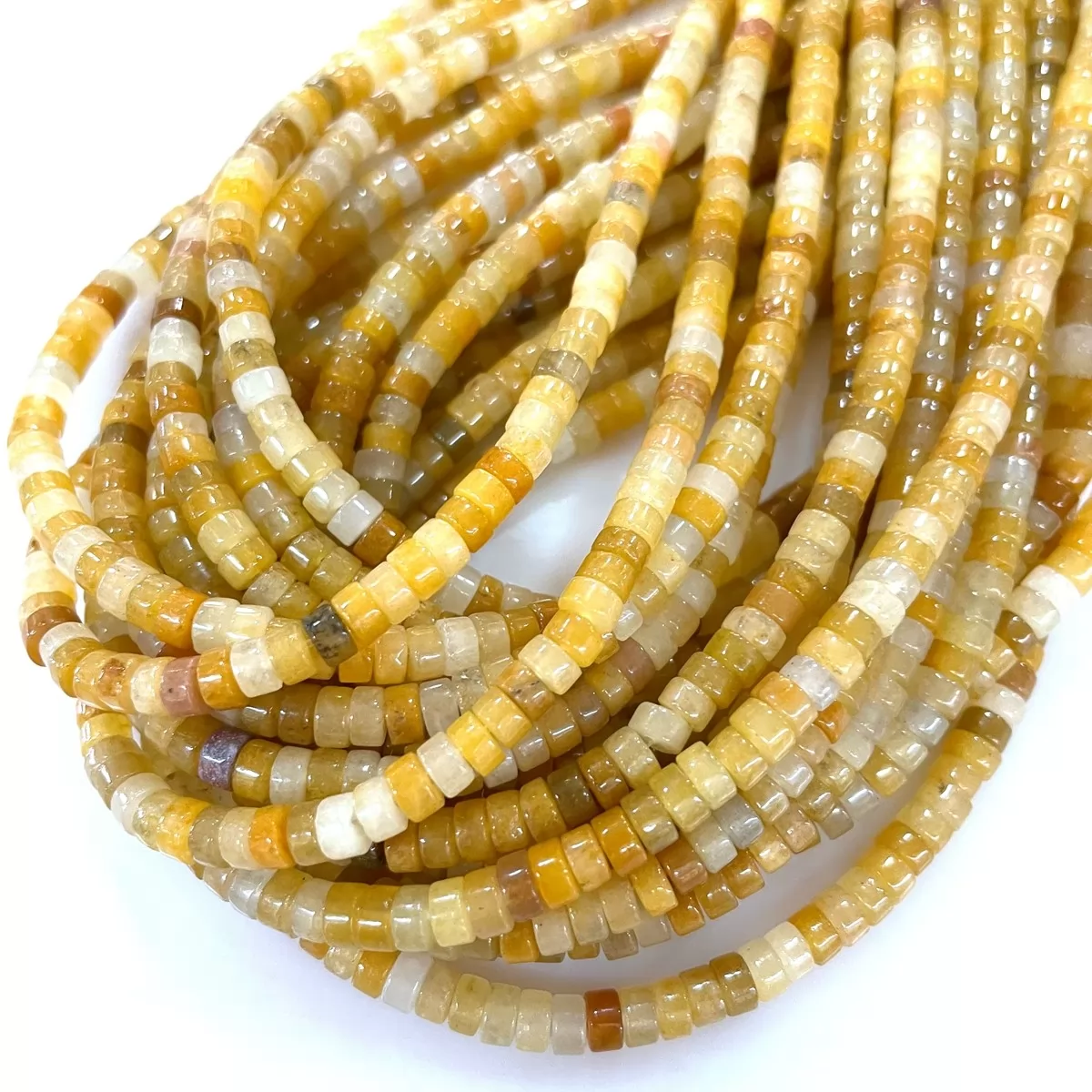 Natural Yellow Jade, Disc, Approx 2x4mm, Approx 380mm