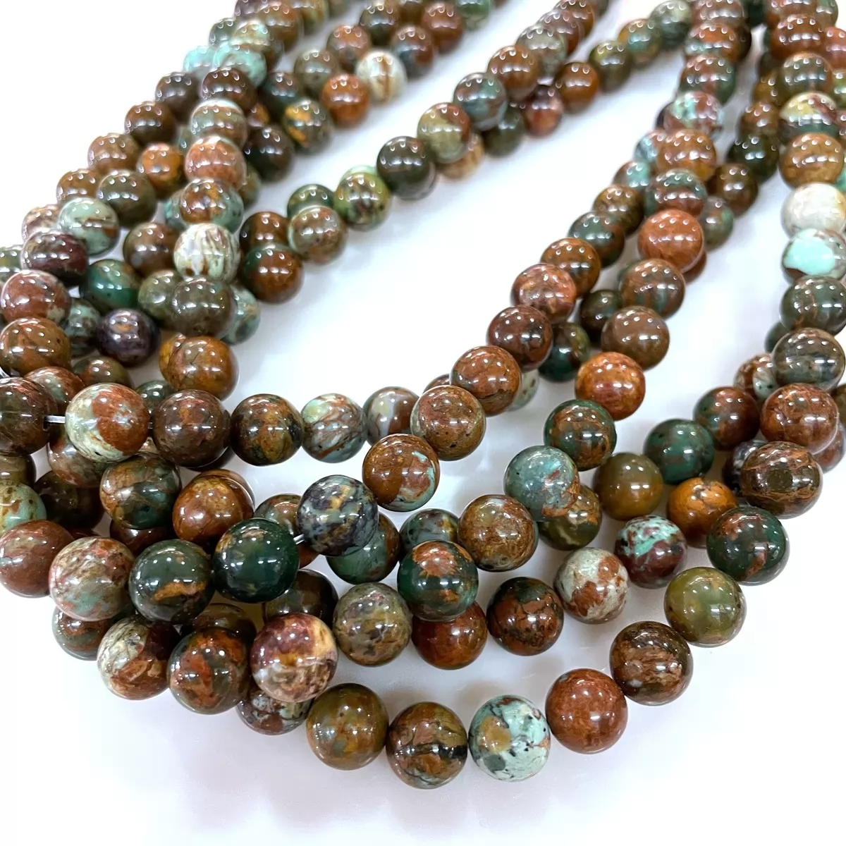 Brown Green Opal, Plain Round, Approx 4mm-12mm, Approx 380mm