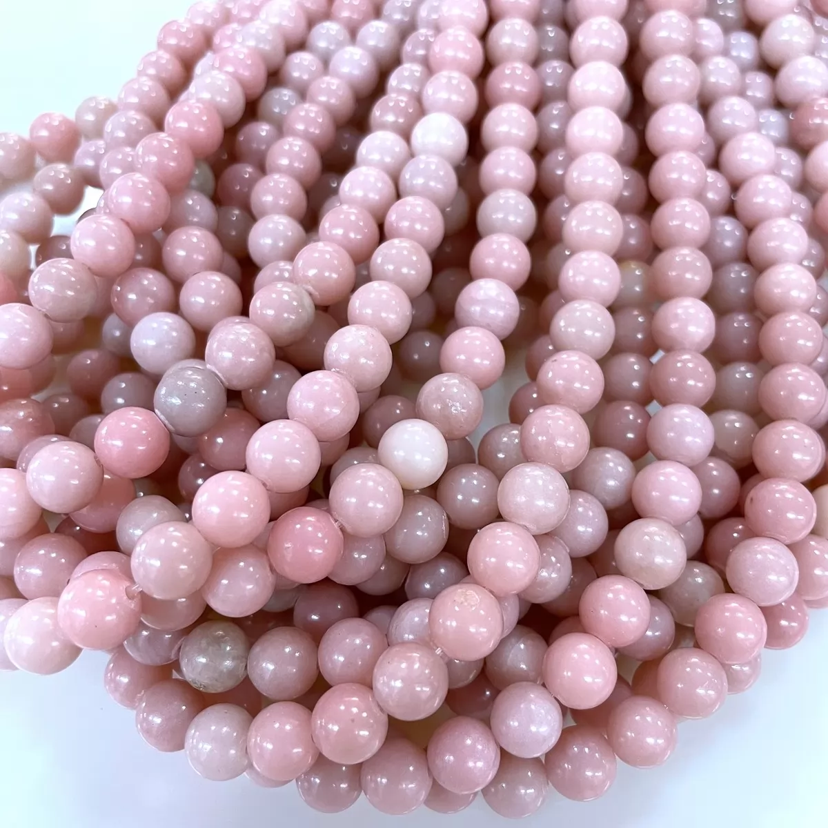 Chinese Pink Opal, Plain Round, Approx 4mm-12mm, Approx 380mm