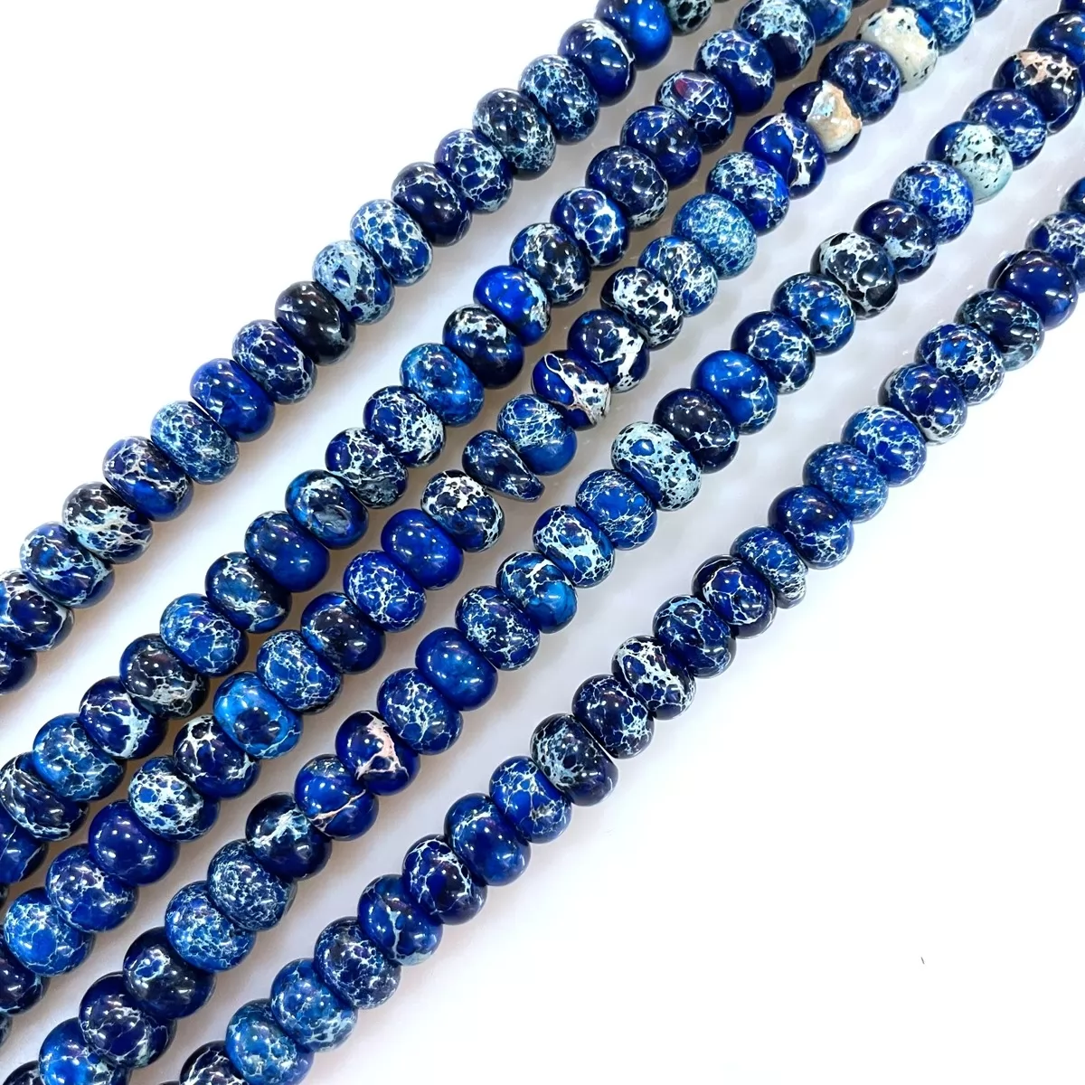 Lapis Blue Impression Jasper, Plain Rondelle, Approx 15x20mm, Approx 380mm