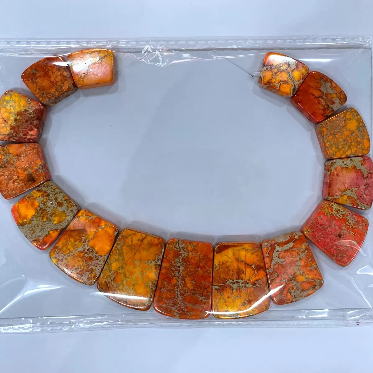 Orange Red Impression Jasper, Necklace Set