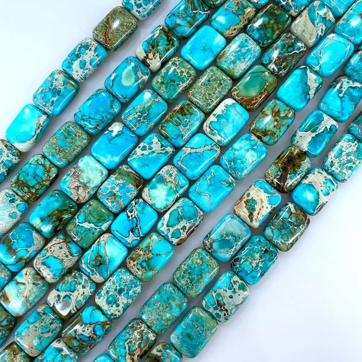 Turquoise Blue Impression Jasper, Rectangle, Approx 10x14mm,13x18mm, Approx 380mm