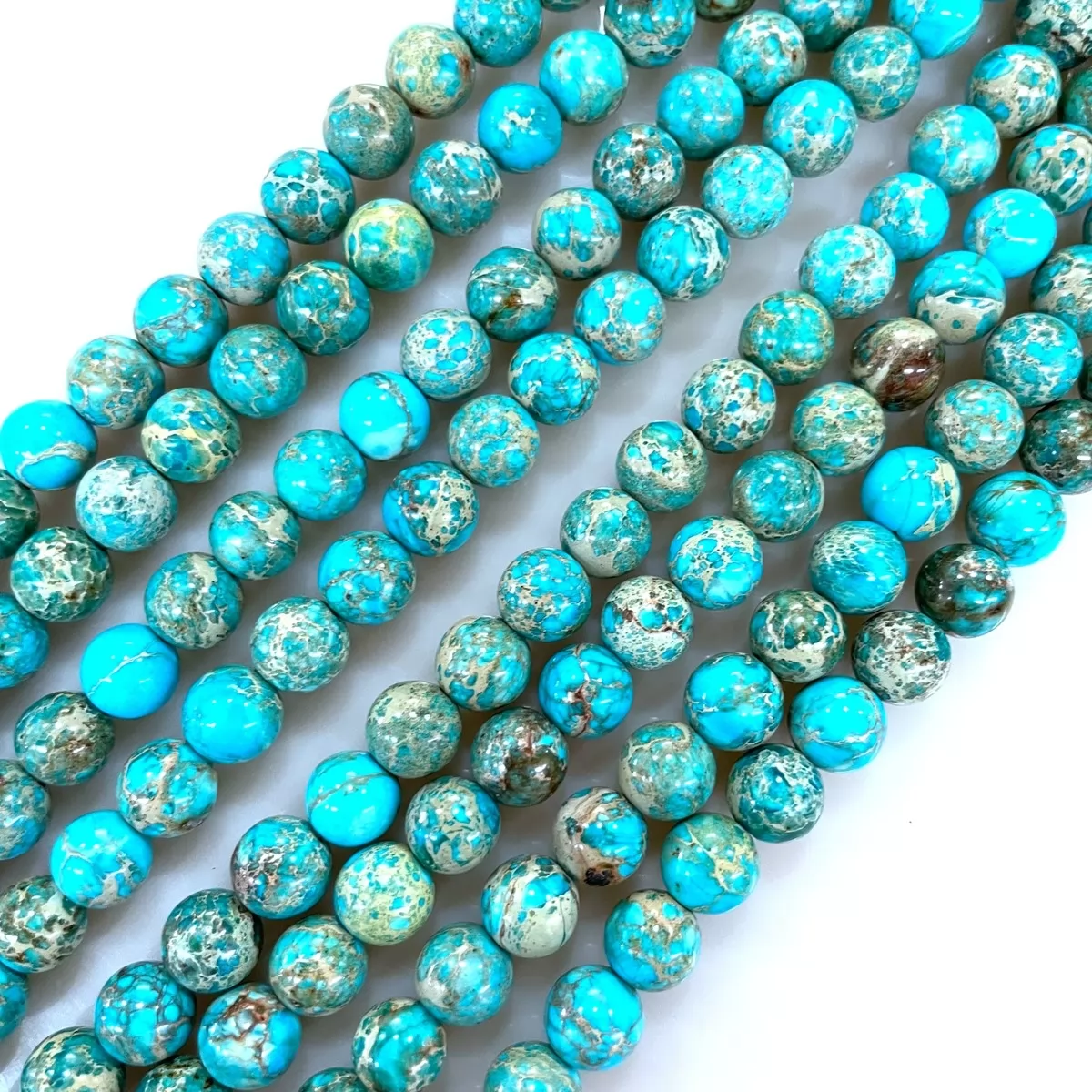 Turquoise Blue Impression Jasper, Plain Round, Approx 4-12mm, Approx 380mm