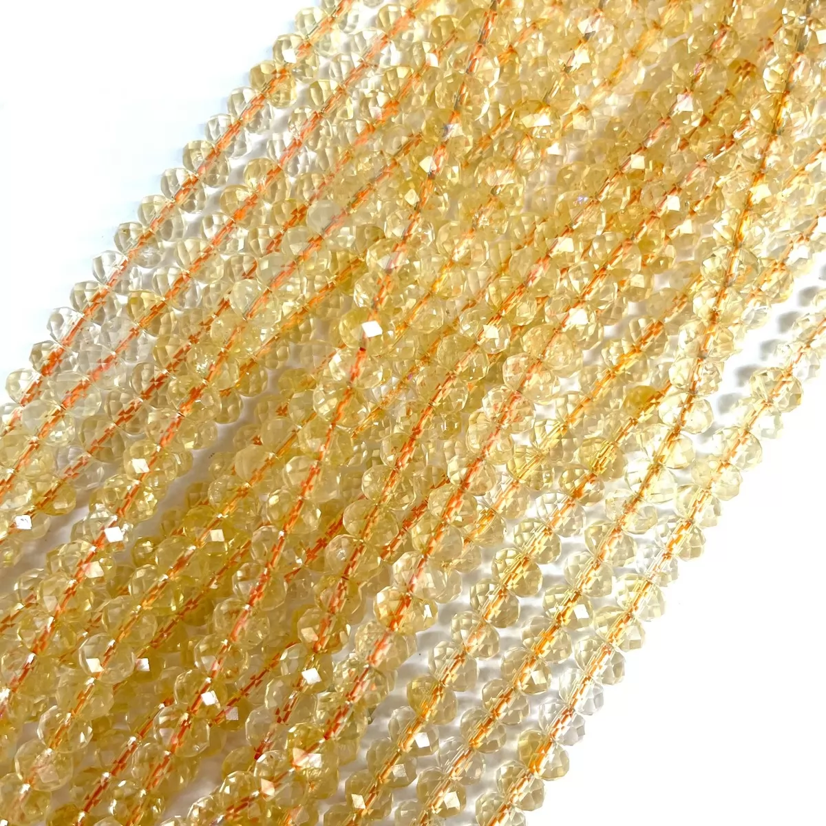 Citrine , Faceted Rondelle, 3mm,4mm,6mm, Approx 380mm
