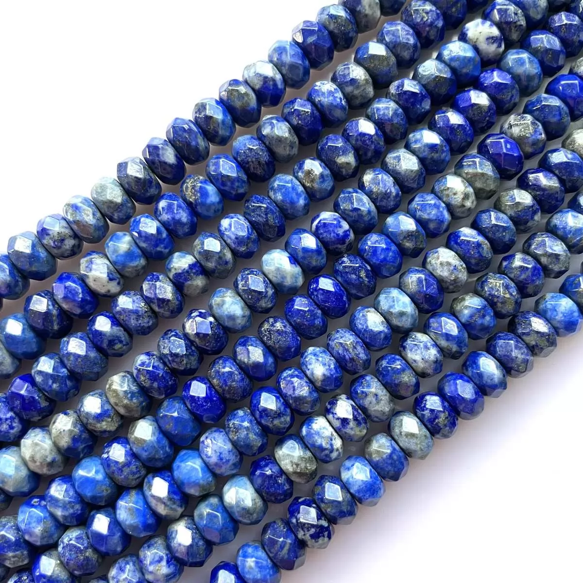 Lapis Lazuli, Faceted Rondelle, 3mm,4mm,6mm, Approx 380mm
