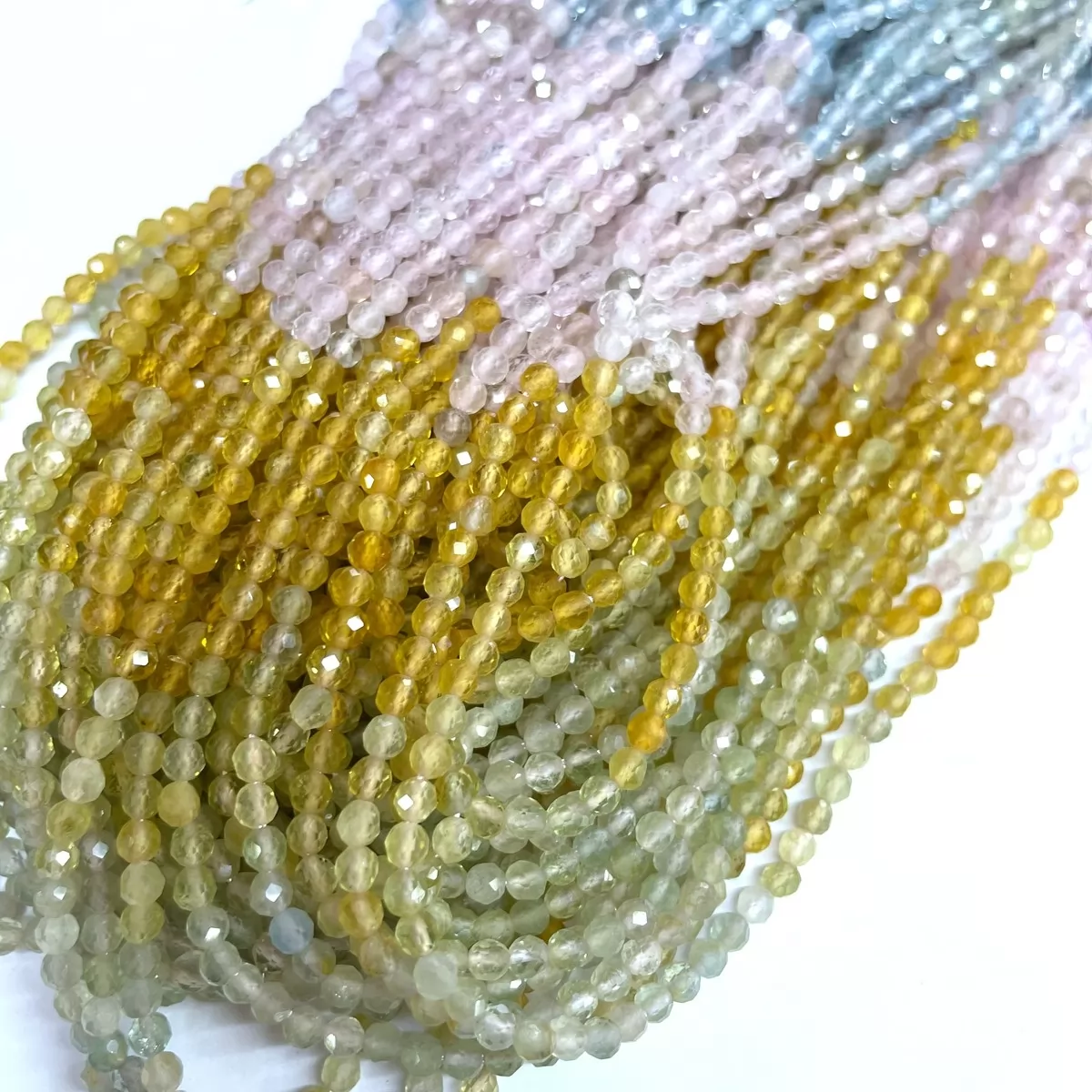 Gradient Mixed Beads, Faceted Round, 2mm,3mm,4mm, Approx 380mm