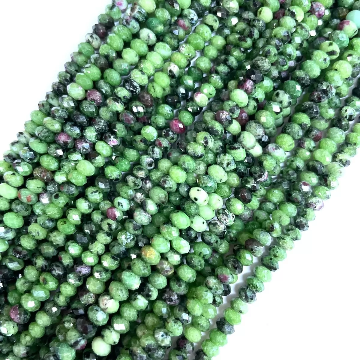 Ruby Zoisite, Faceted Rondelle, 3mm,4mm,6mm, Approx 380mm