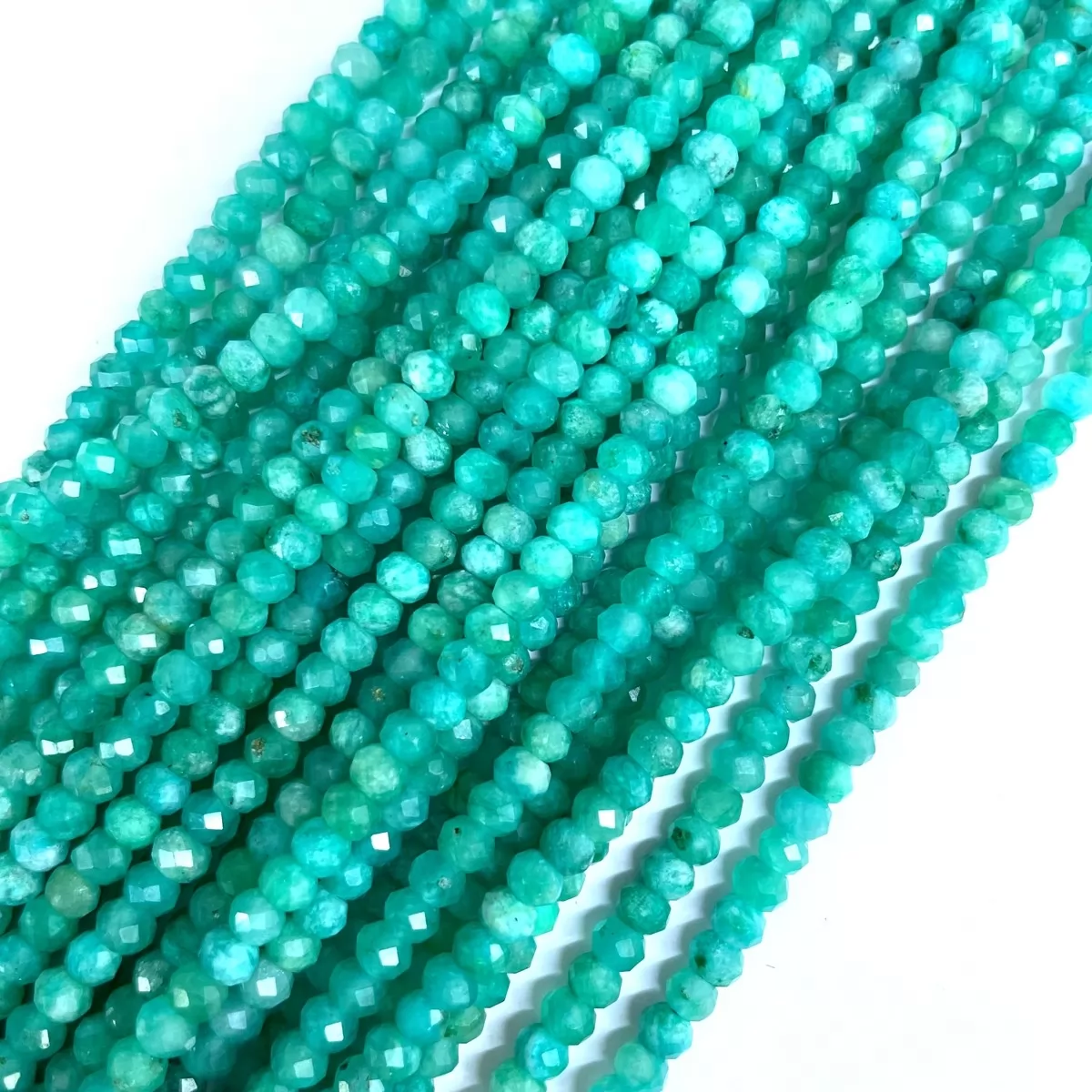 Russian Amazonite, Faceted Rondelle, 3mm,4mm,6mm, Approx 380mm