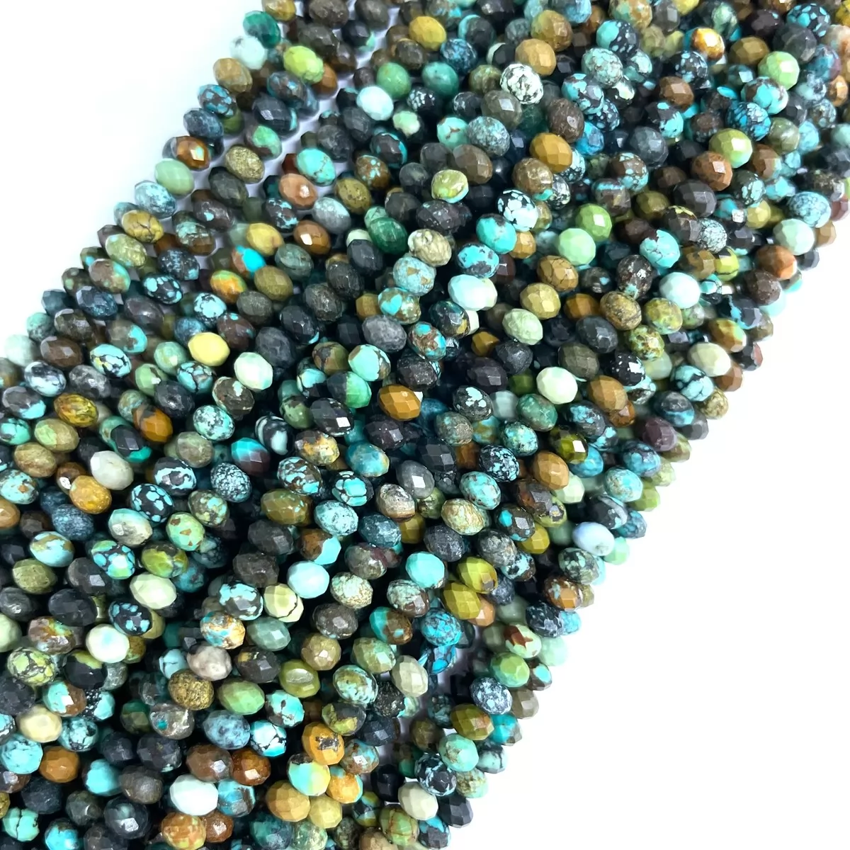 Hubei Turquoise, Faceted Rondelle, 3mm,4mm,6mm, Approx 380mm