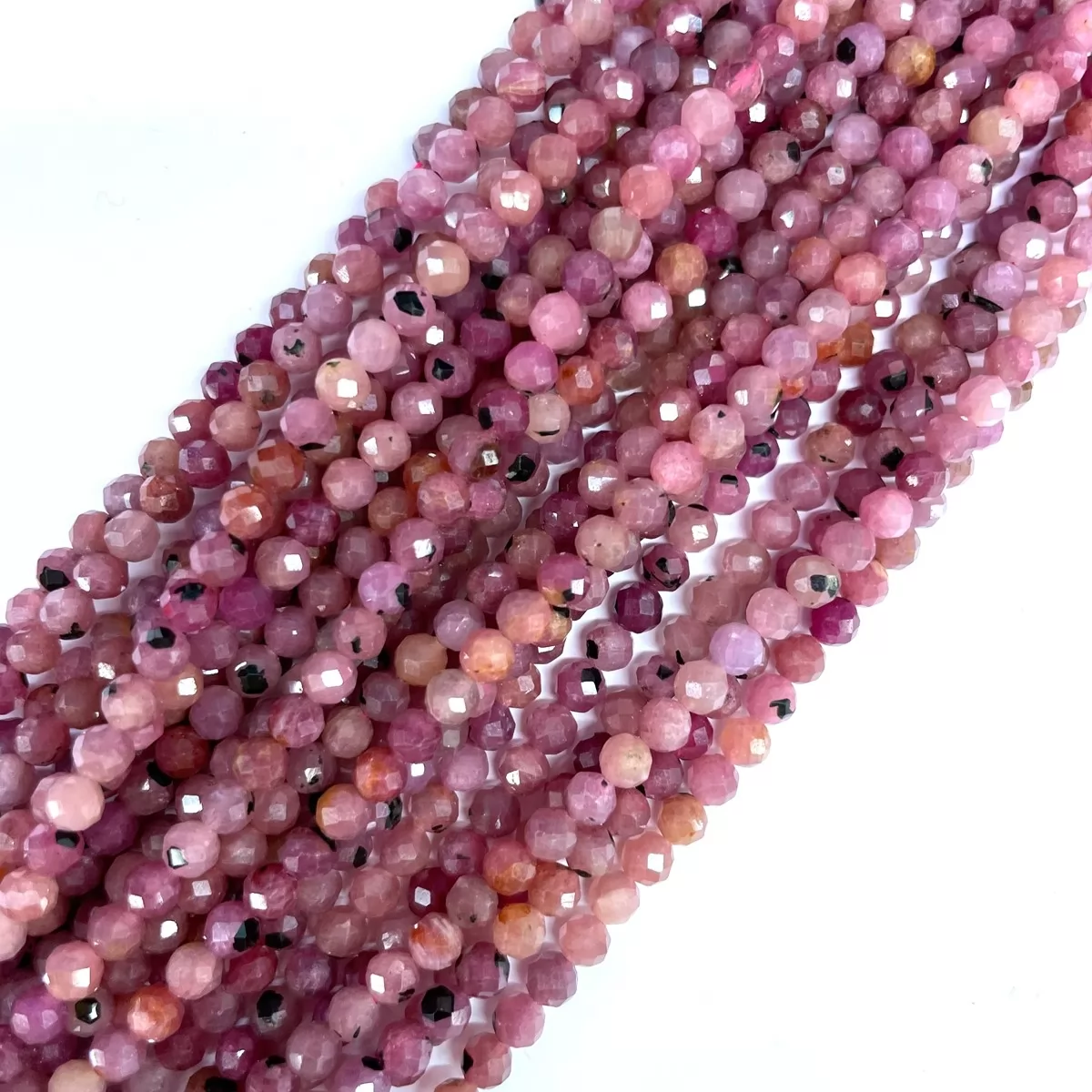 Tourmaline Pink, Faceted Round, 2mm,3mm,4mm, Approx 380mm