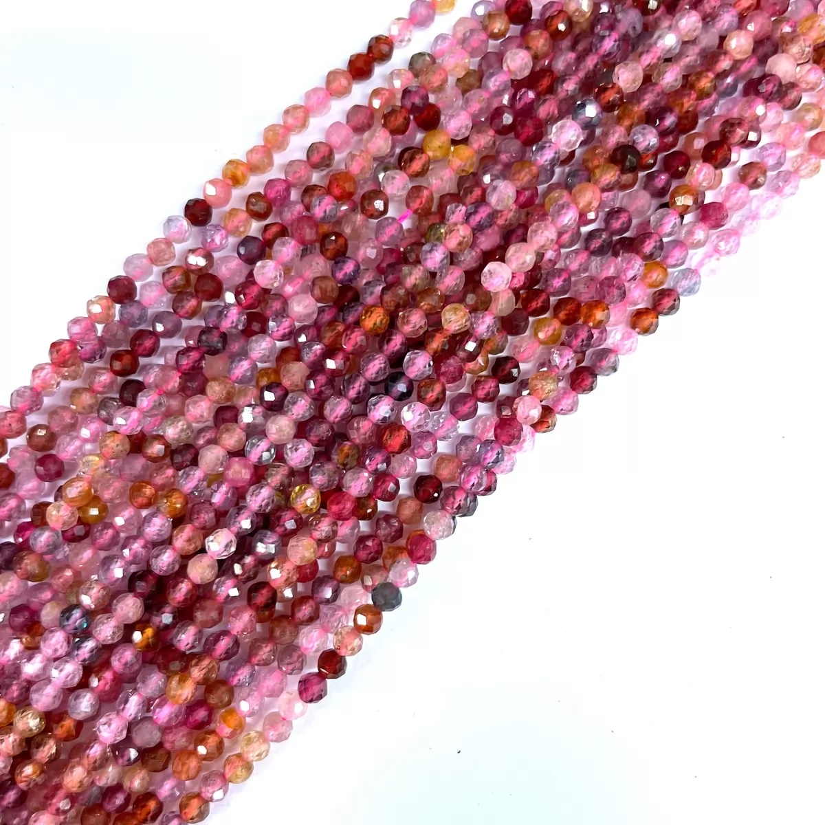 Multicolor Strawberry Quartz, Faceted Round, 2mm,3mm,4mm, Approx 380mm