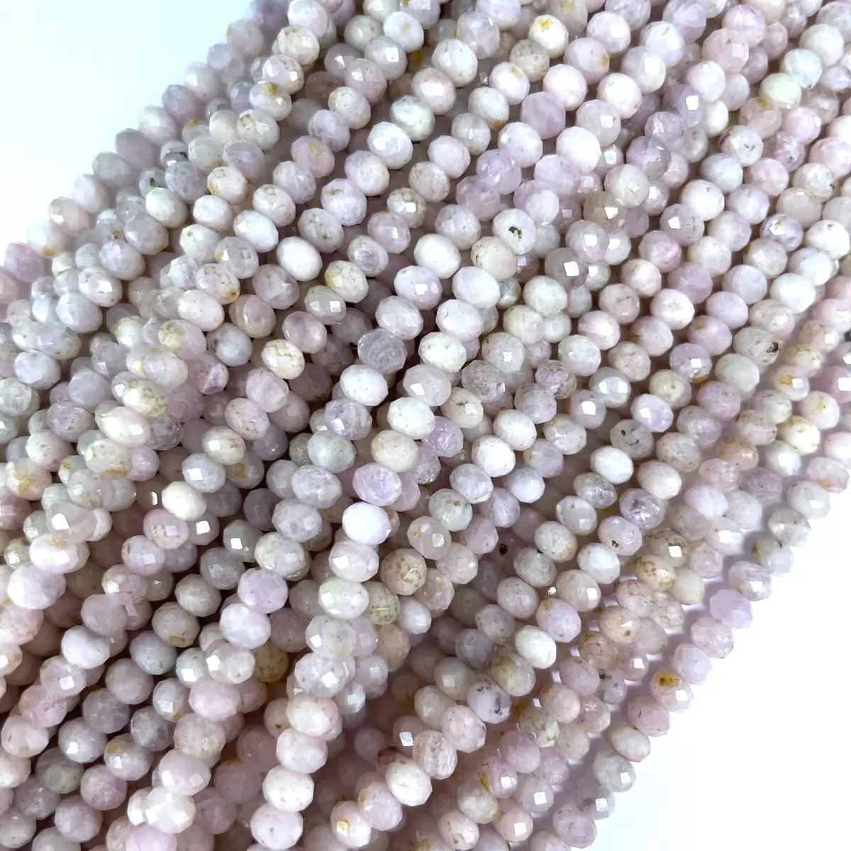 Kunzite, Faceted Rondelle, 3mm,4mm,6mm, Approx 380mm