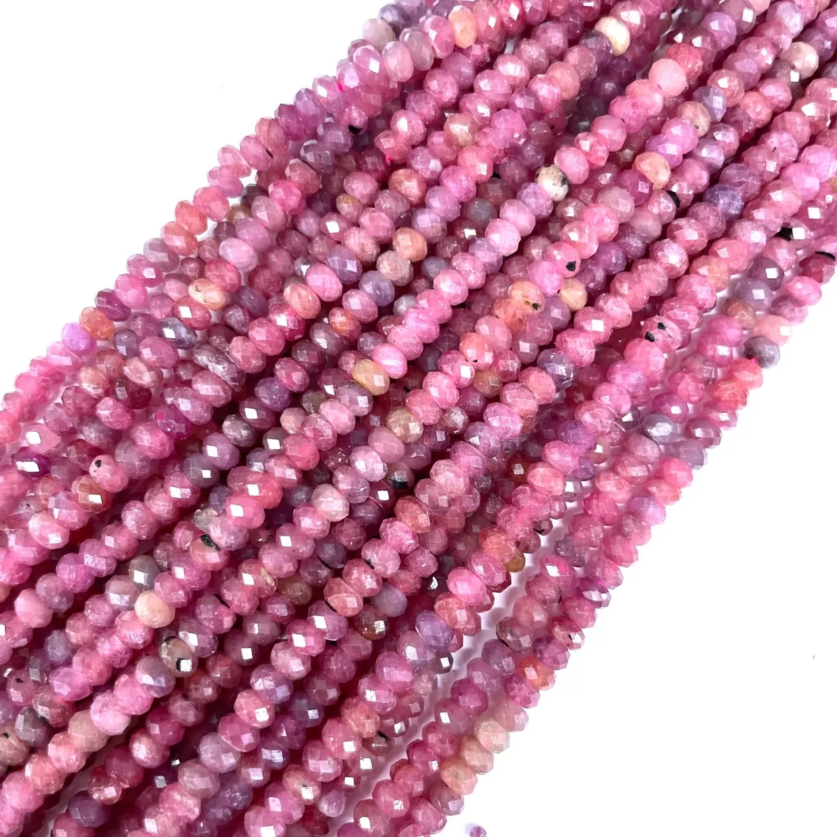 Ruby, Faceted Rondelle, 3mm,4mm,6mm, Approx 380mm