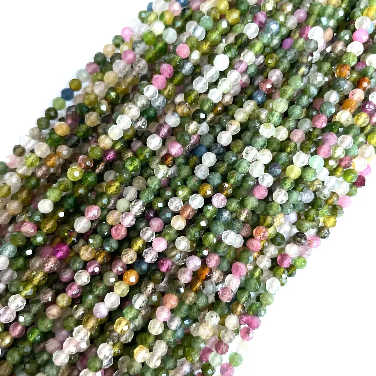 Tourmline Multicolor, Faceted Round, 2mm,3mm,4mm, Approx 380mm