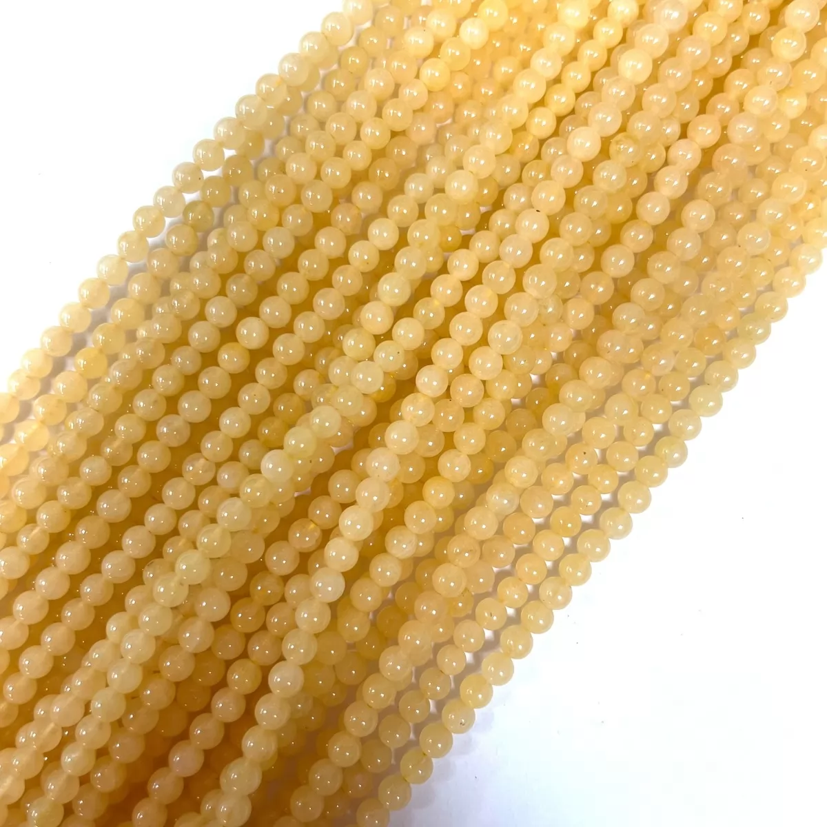 Yellow Calcite , Plain Round, 2mm,3mm,4mm, Approx 380mm