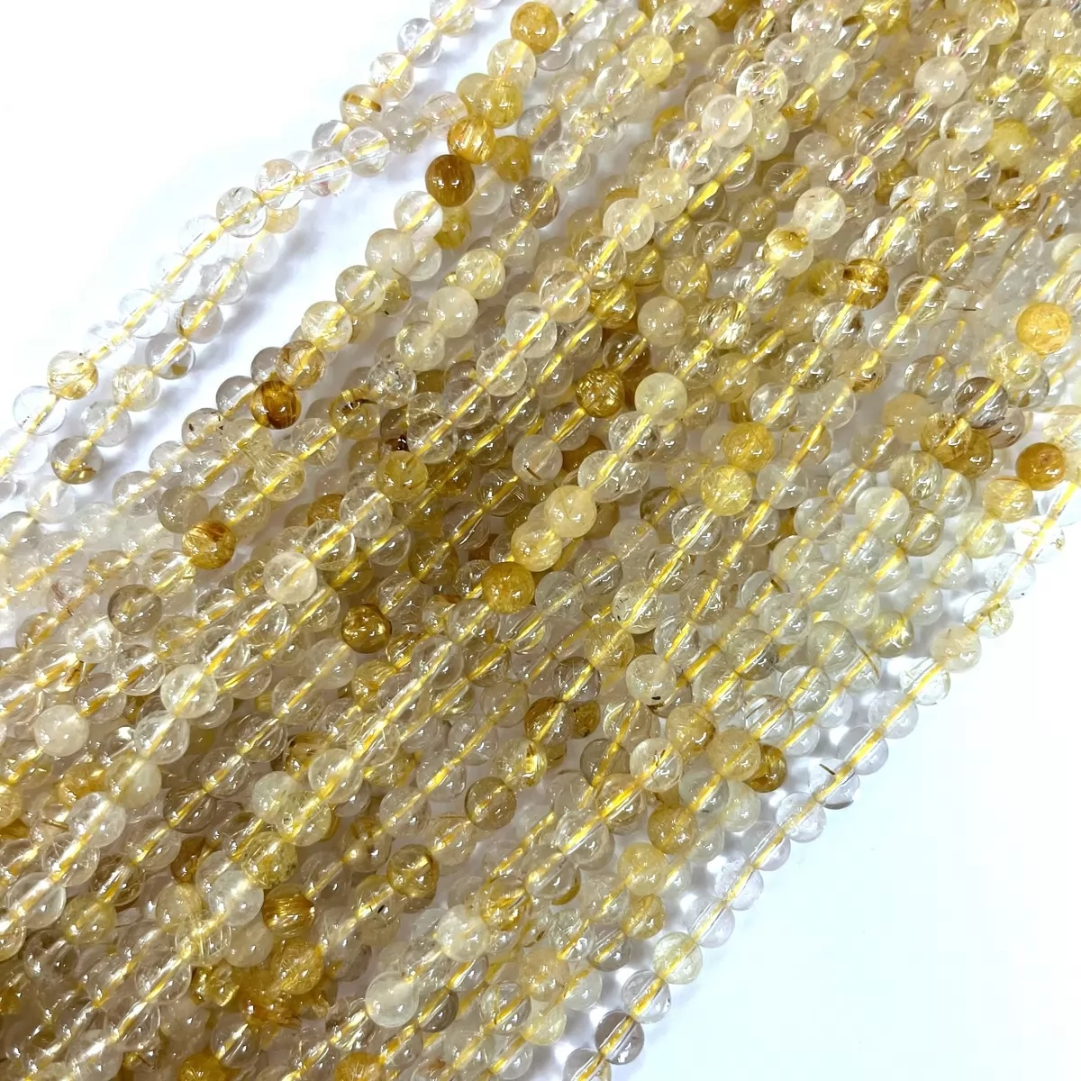 Golden Rutilated Quartz, Plain Round, 2mm,3mm,4mm, Approx 380mm