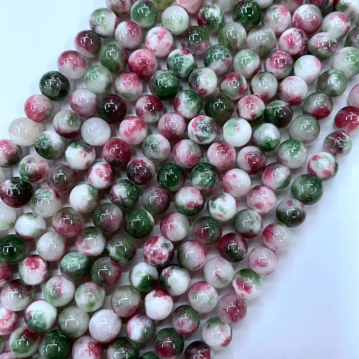 Persia Jade Dyed, Plain Round, Approx 4mm-12mm, Approx 380mm, Pink Green
