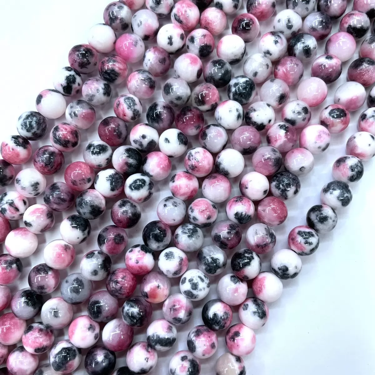 Persia Jade Dyed, Plain Round, Approx 4mm-12mm, Approx 380mm, Pink Black