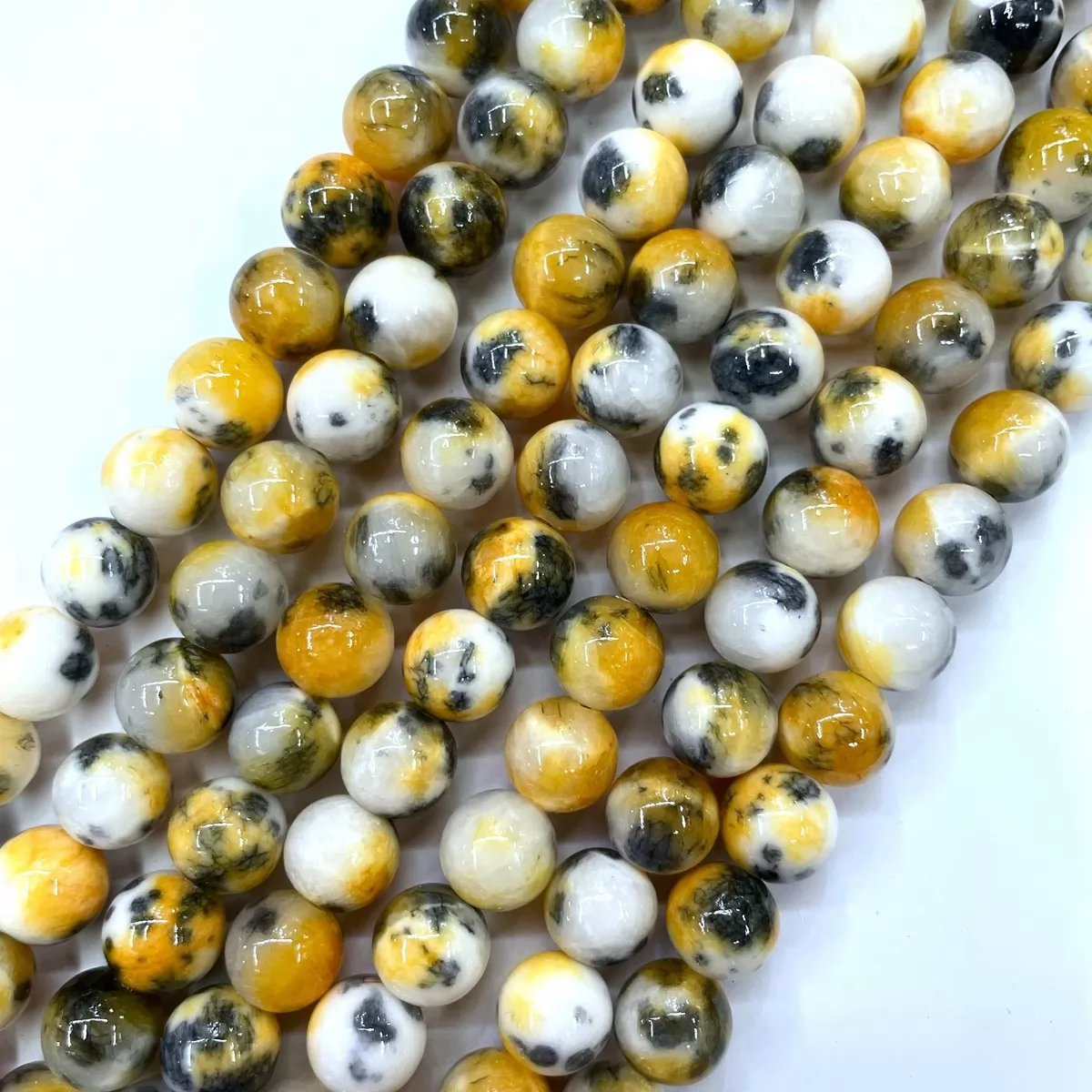 Persia Jade Dyed, Plain Round, Approx 4mm-12mm, Approx 380mm, Yellow Black