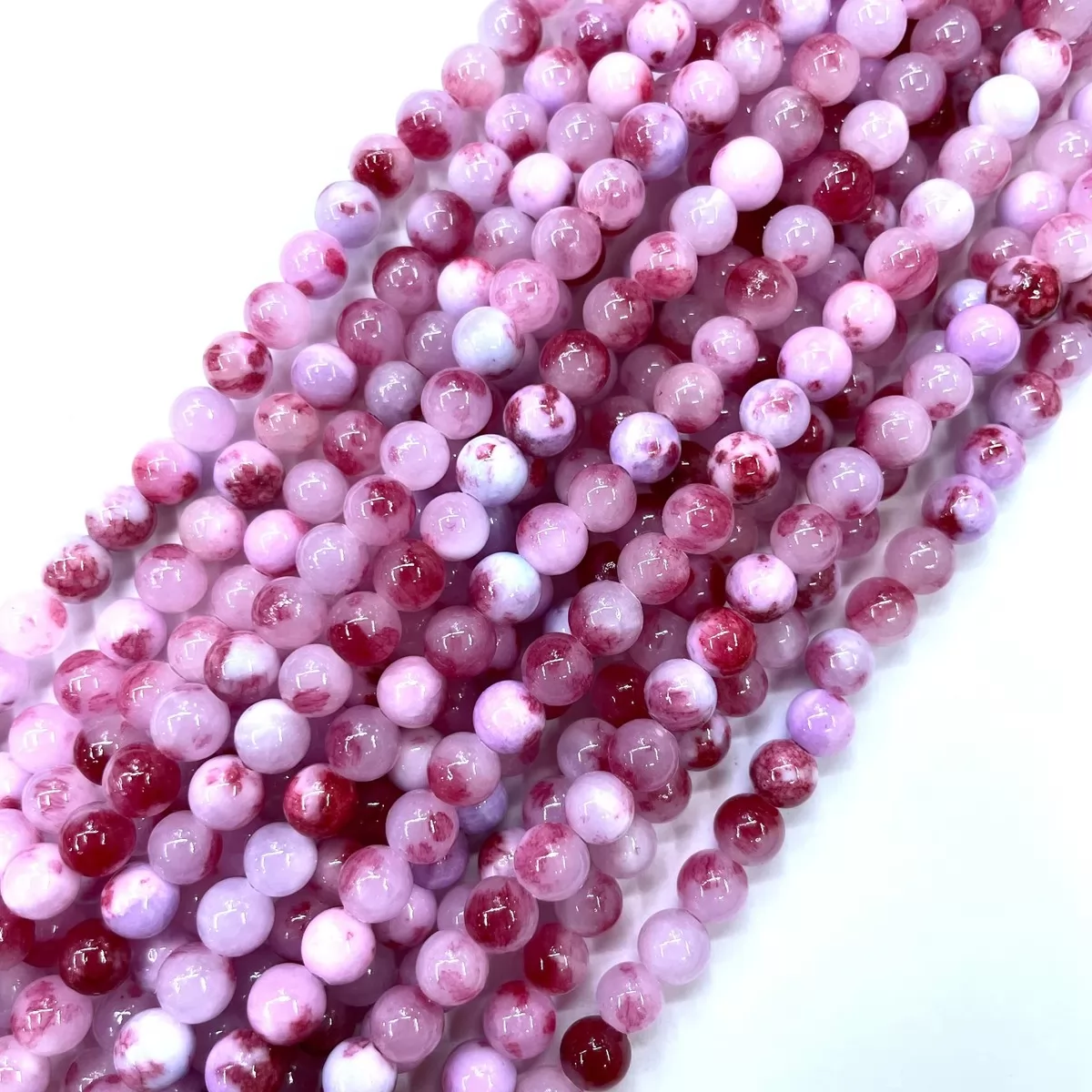 Persia Jade Dyed, Plain Round, Approx 4mm-12mm, Approx 380mm, Pink Red