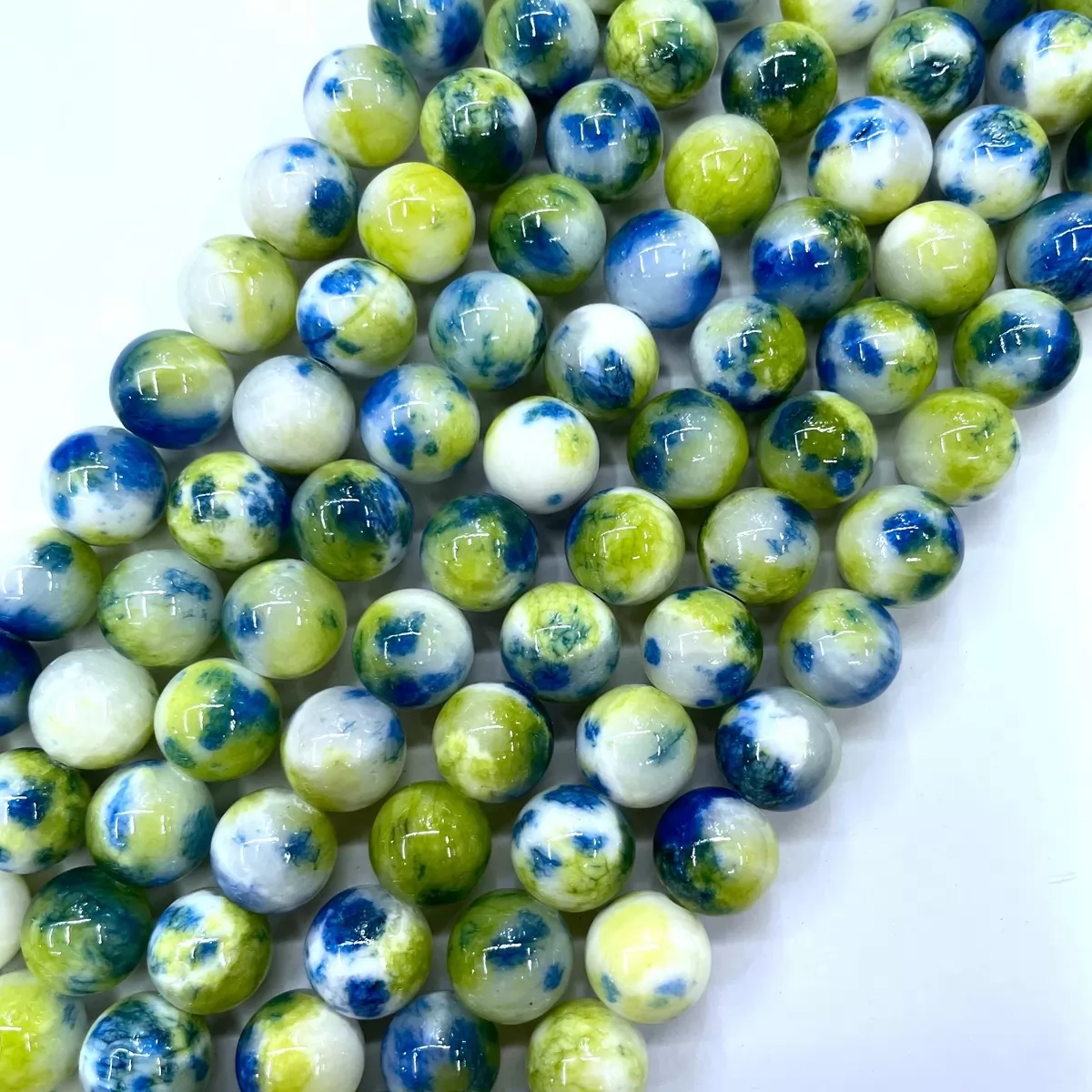 Persia Jade Dyed, Plain Round, Approx 4mm-12mm, Approx 380mm, Green Blue