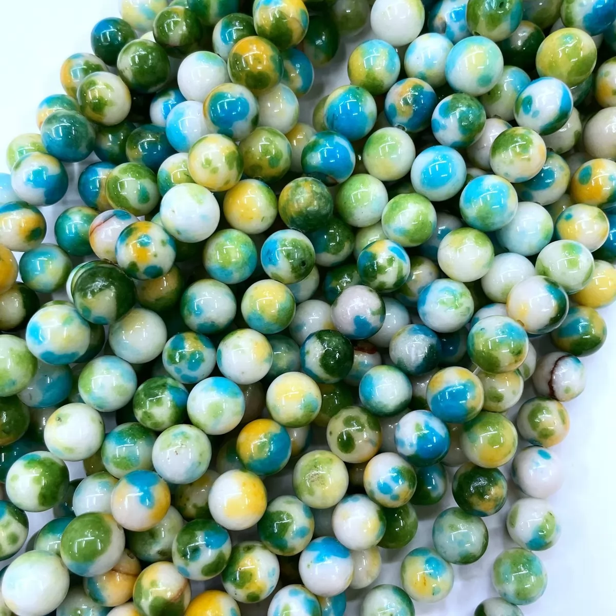 Persia Jade Dyed, Plain Round, Approx 4mm-12mm, Approx 380mm, Blue Green