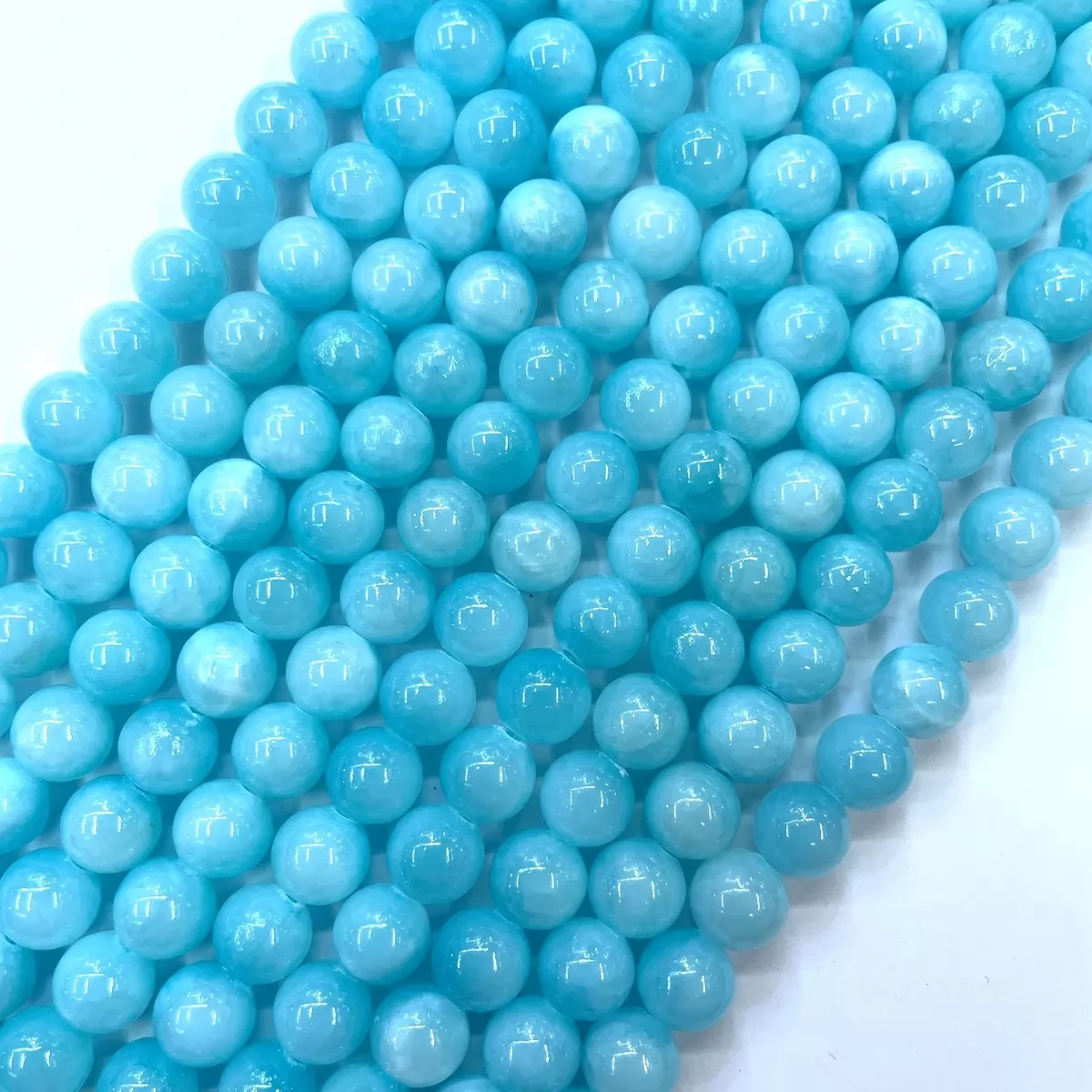 Dyed Honey Jade, Plain Round, Approx 4mm-14mm, Approx 380mm, Blue #2