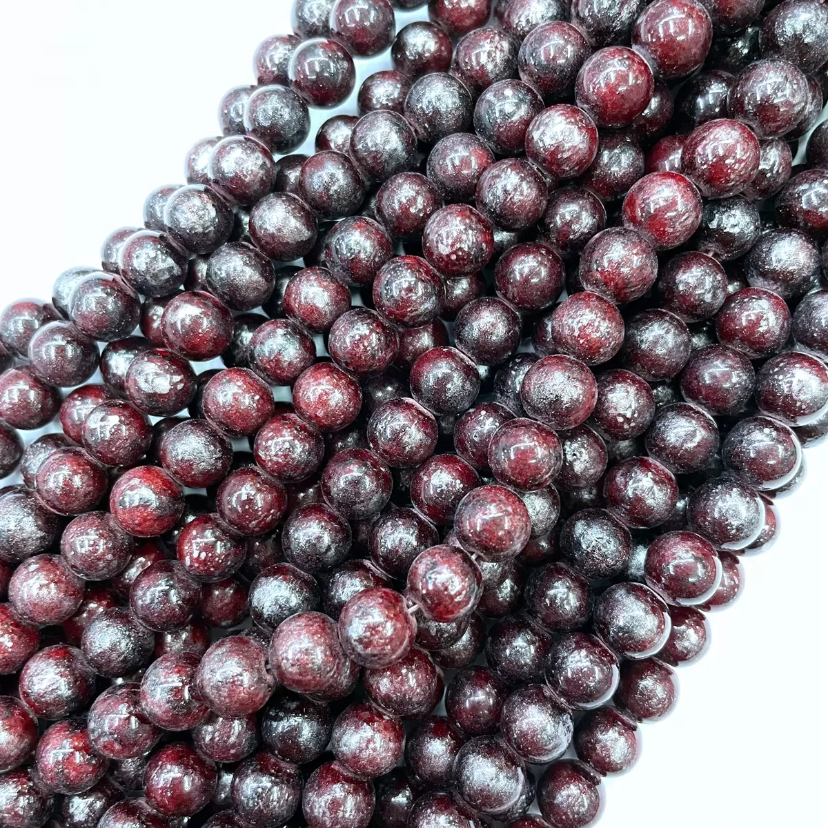 Manshan Jade Silver Plated Dyed, Plain Round, Approx 4mm-12mm, Approx 380mm, Dark Red