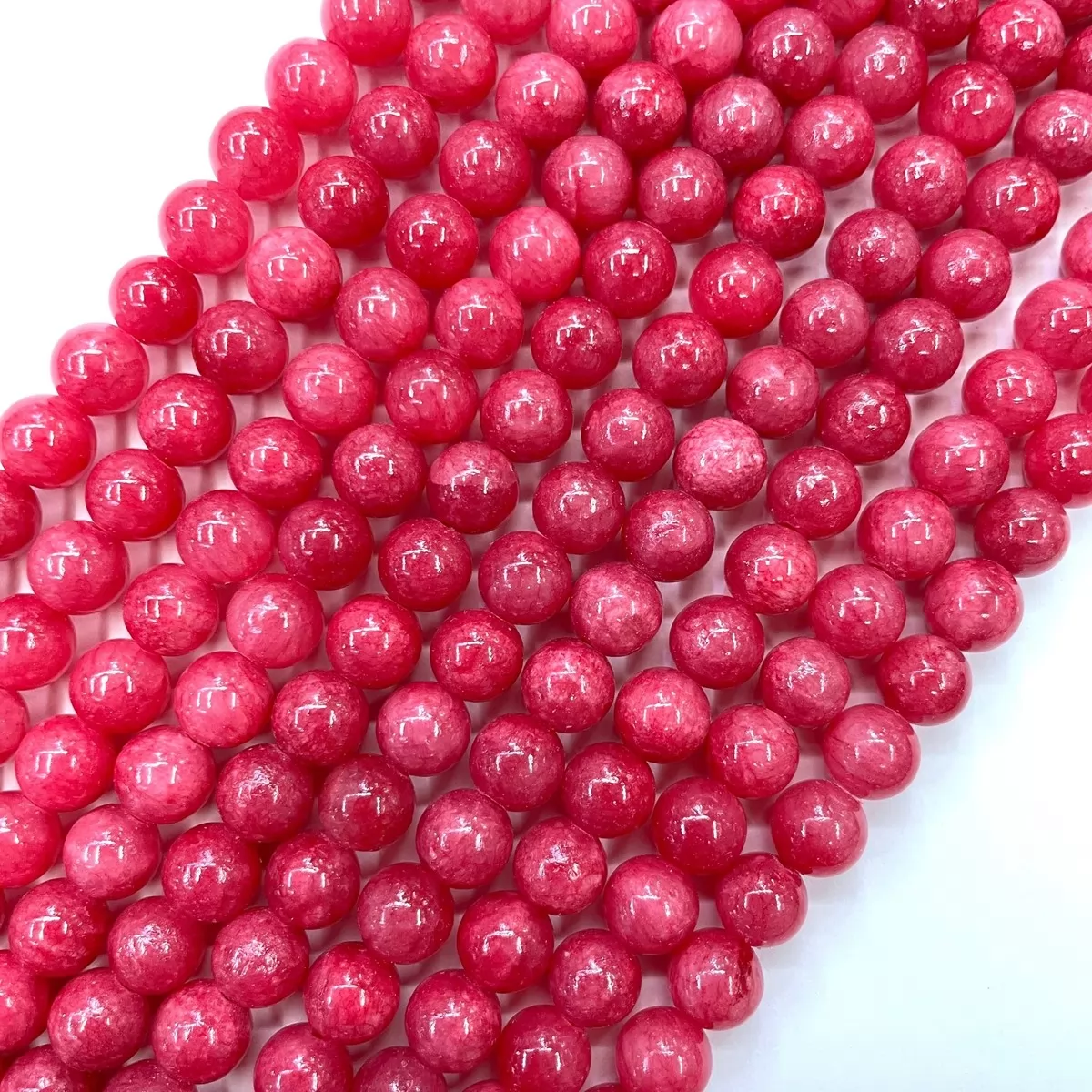 Dyed Honey Jade, Plain Round, Approx 4mm-14mm, Approx 380mm, Red #3