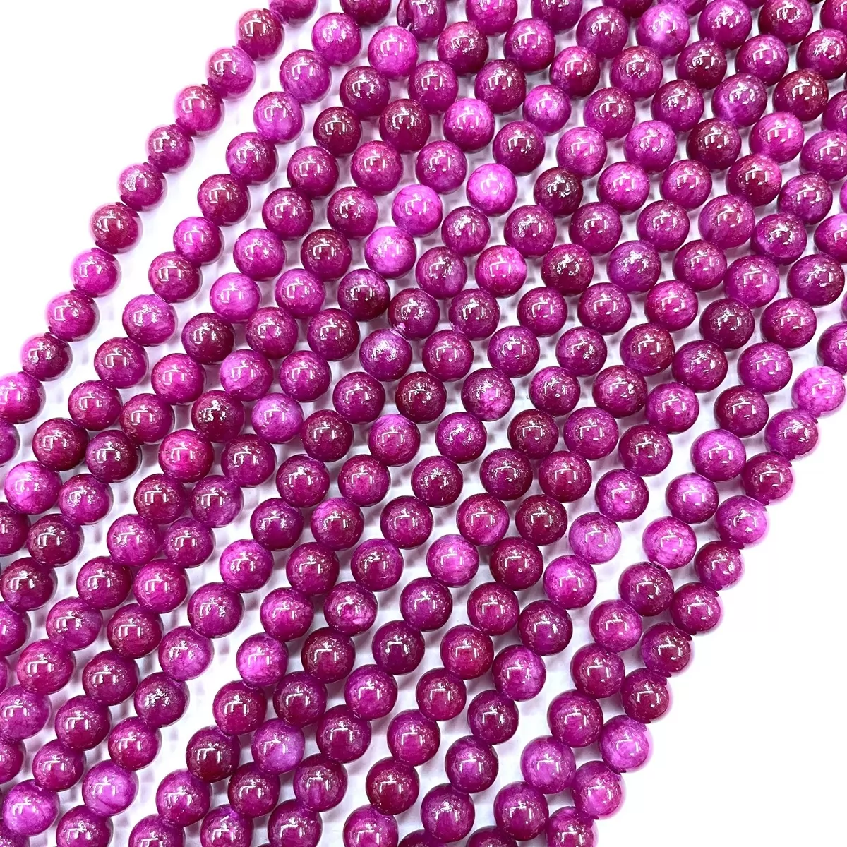 Dyed Honey Jade, Plain Round, Approx 4mm-14mm, Approx 380mm, Purple #3