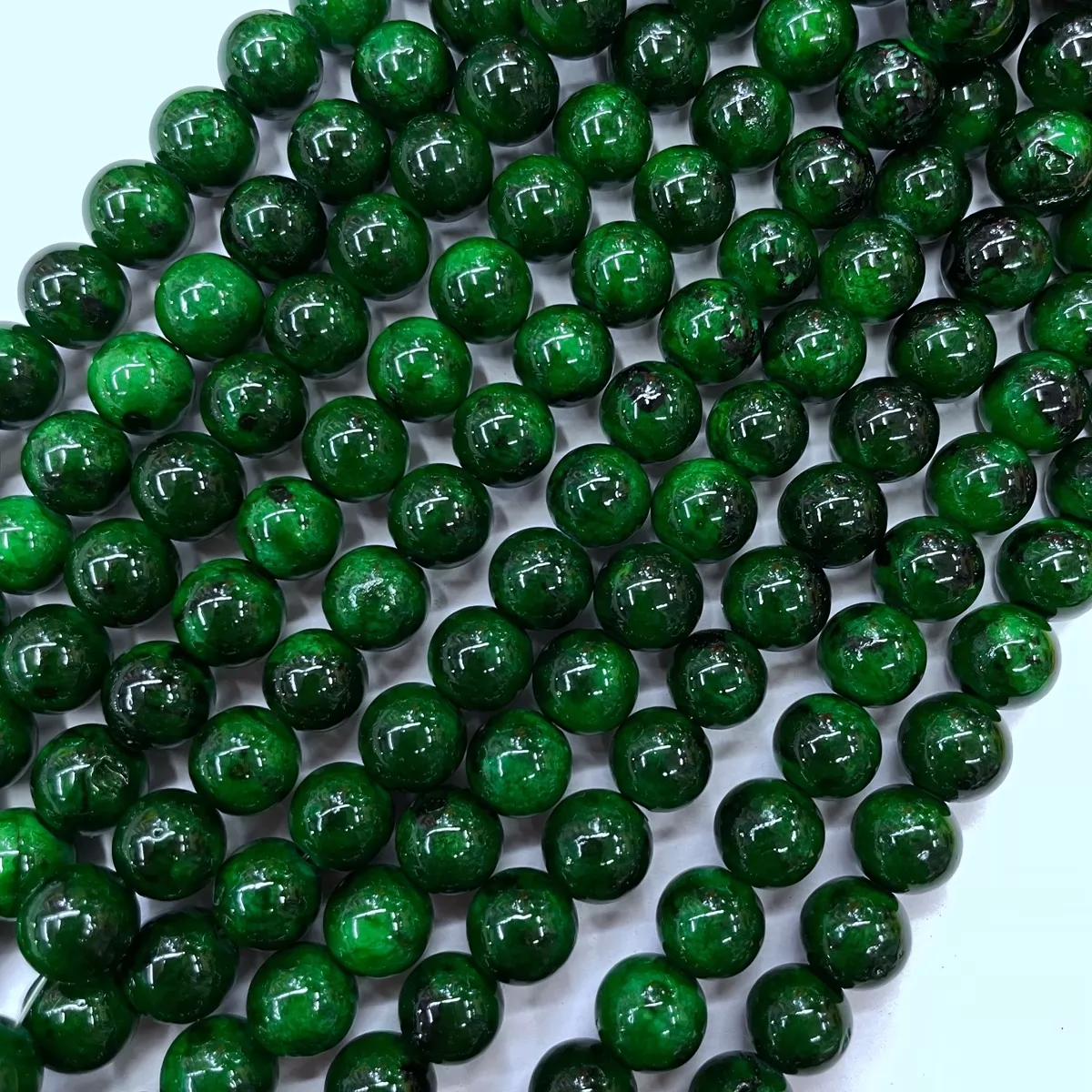 Dyed Honey Jade, Plain Round, Approx 4mm-14mm, Approx 380mm, Green #11