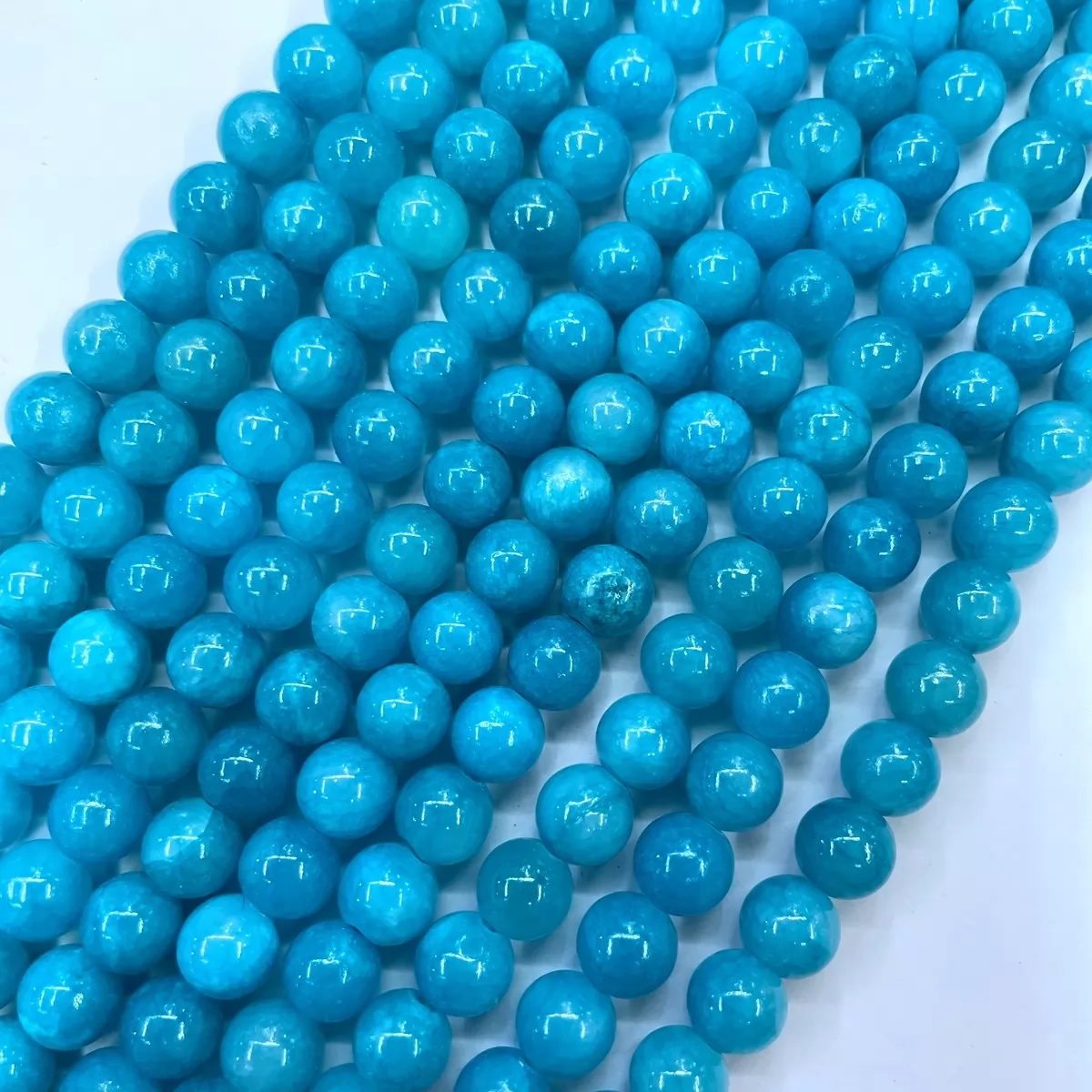 Dyed Honey Jade, Plain Round, Approx 4mm-14mm, Approx 380mm, Blue #5