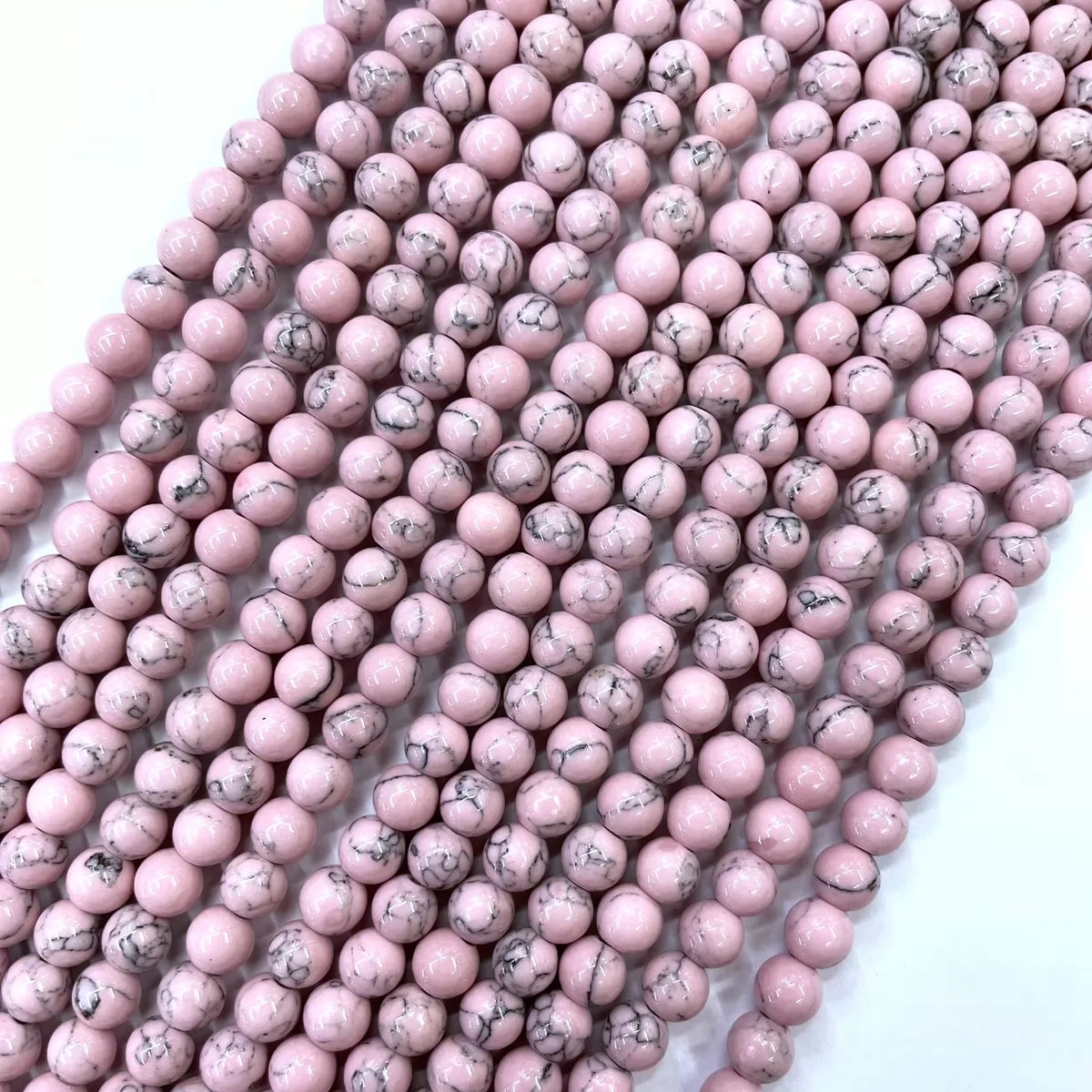 Synthetic Turquoise, Plain Round, Approx 4mm-14mm, Approx 380mm, Light Pink