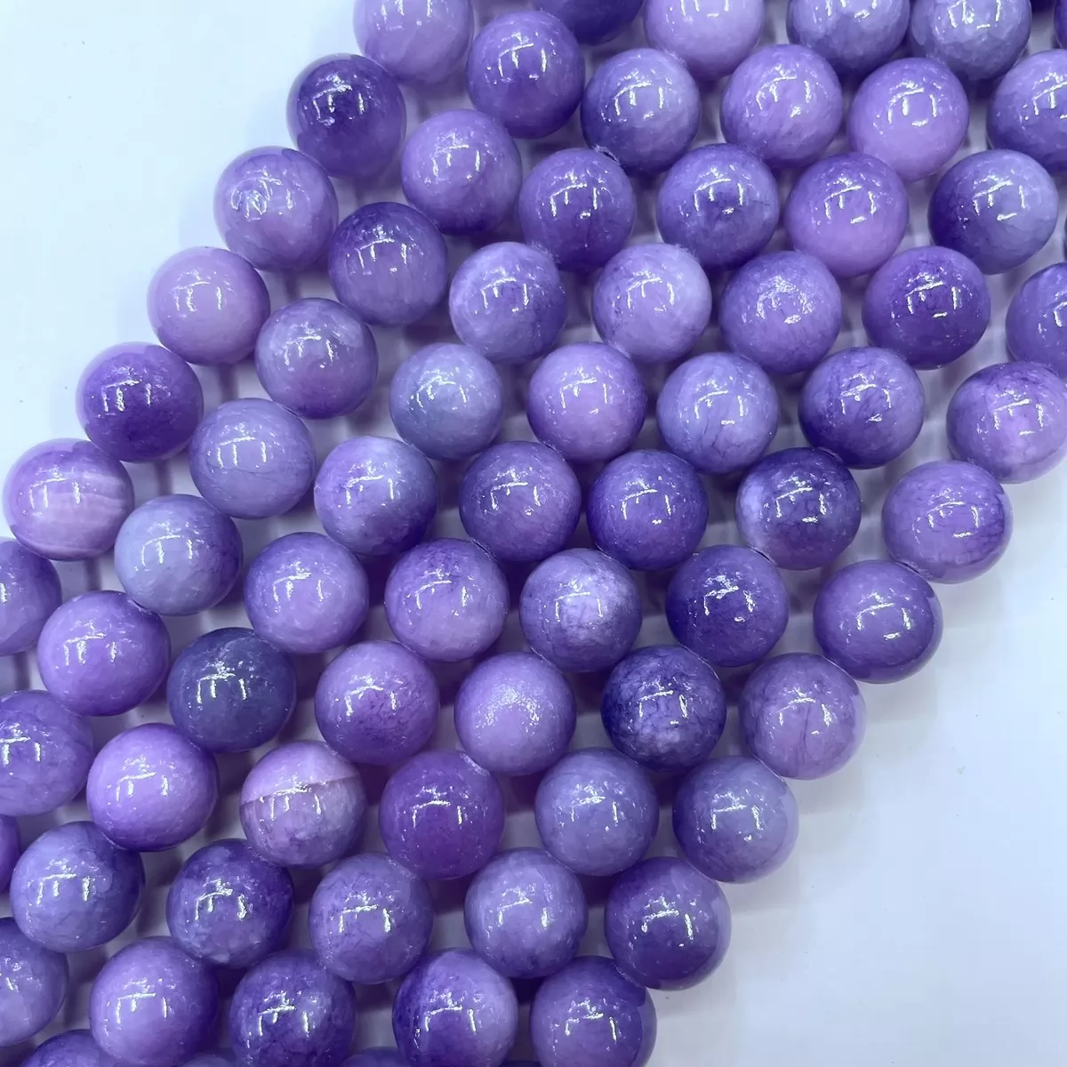 Dyed Honey Jade, Plain Round, Approx 4mm-14mm, Approx 380mm, Purple #6