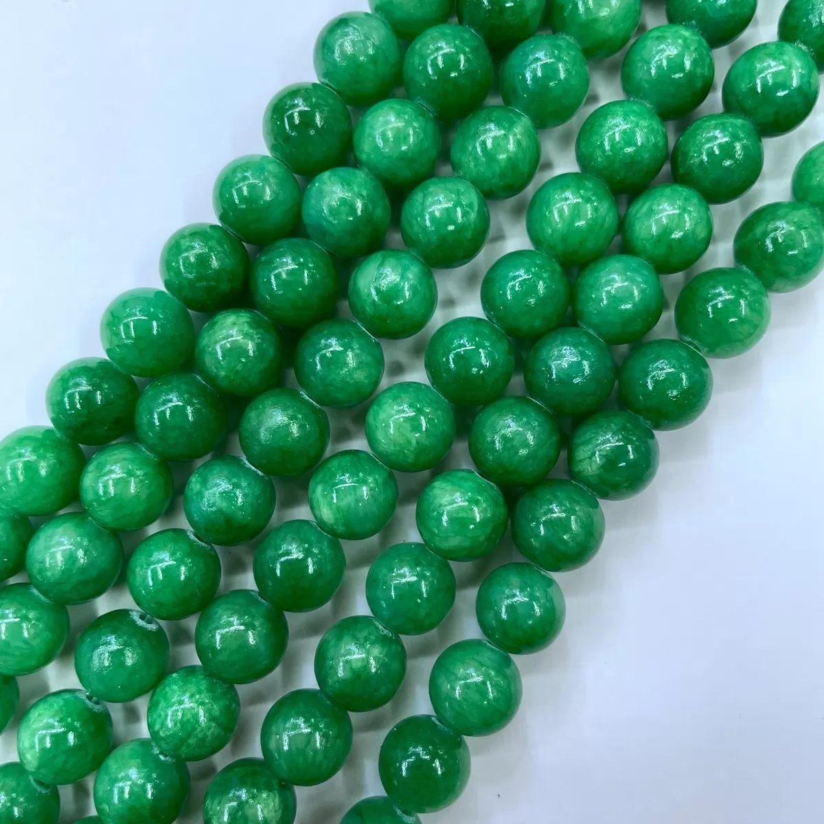 Dyed Honey Jade, Plain Round, Approx 4mm-14mm, Approx 380mm, Green #8