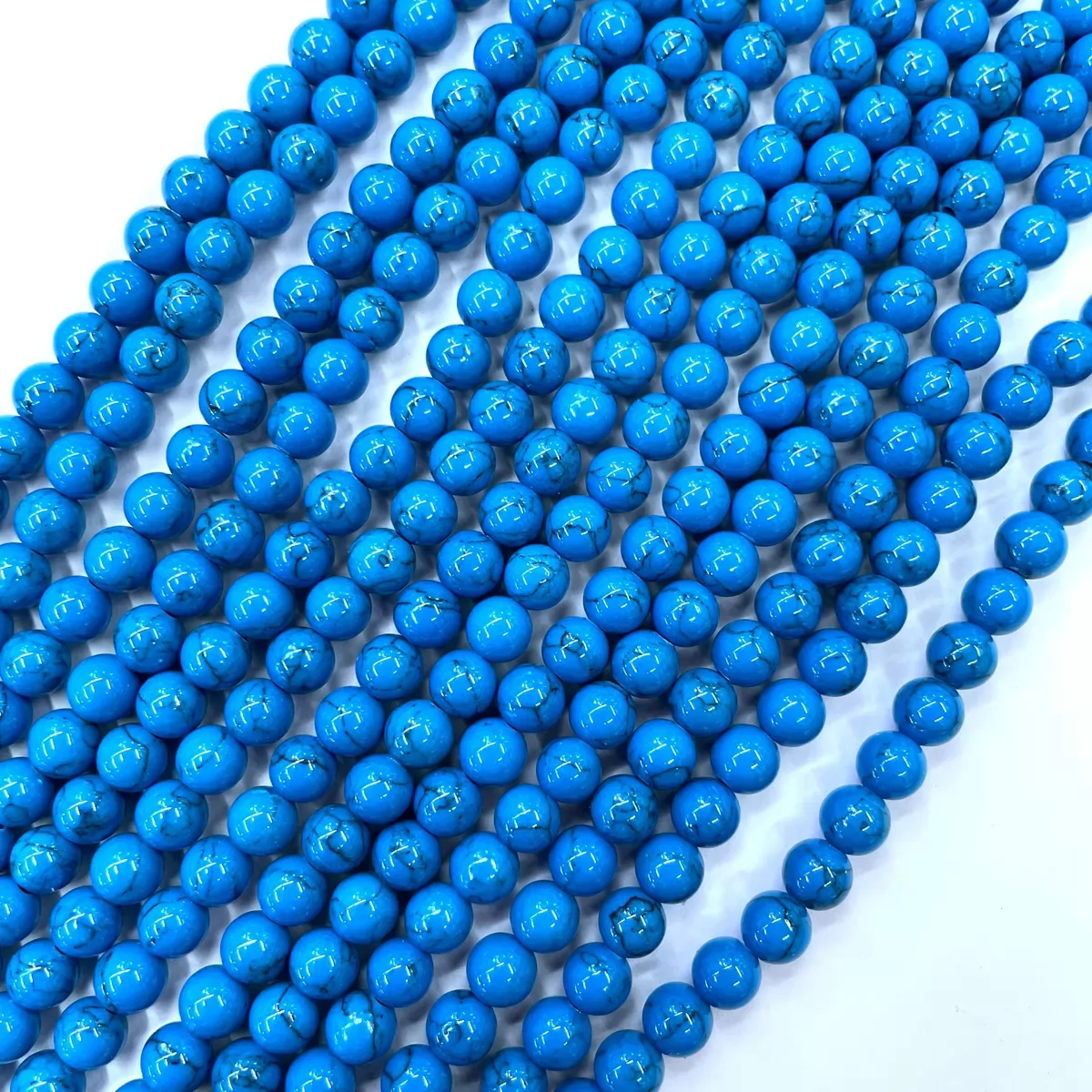 Synthetic Turquoise, Plain Round, Approx 4mm-14mm, Approx 380mm, Lapis Blue